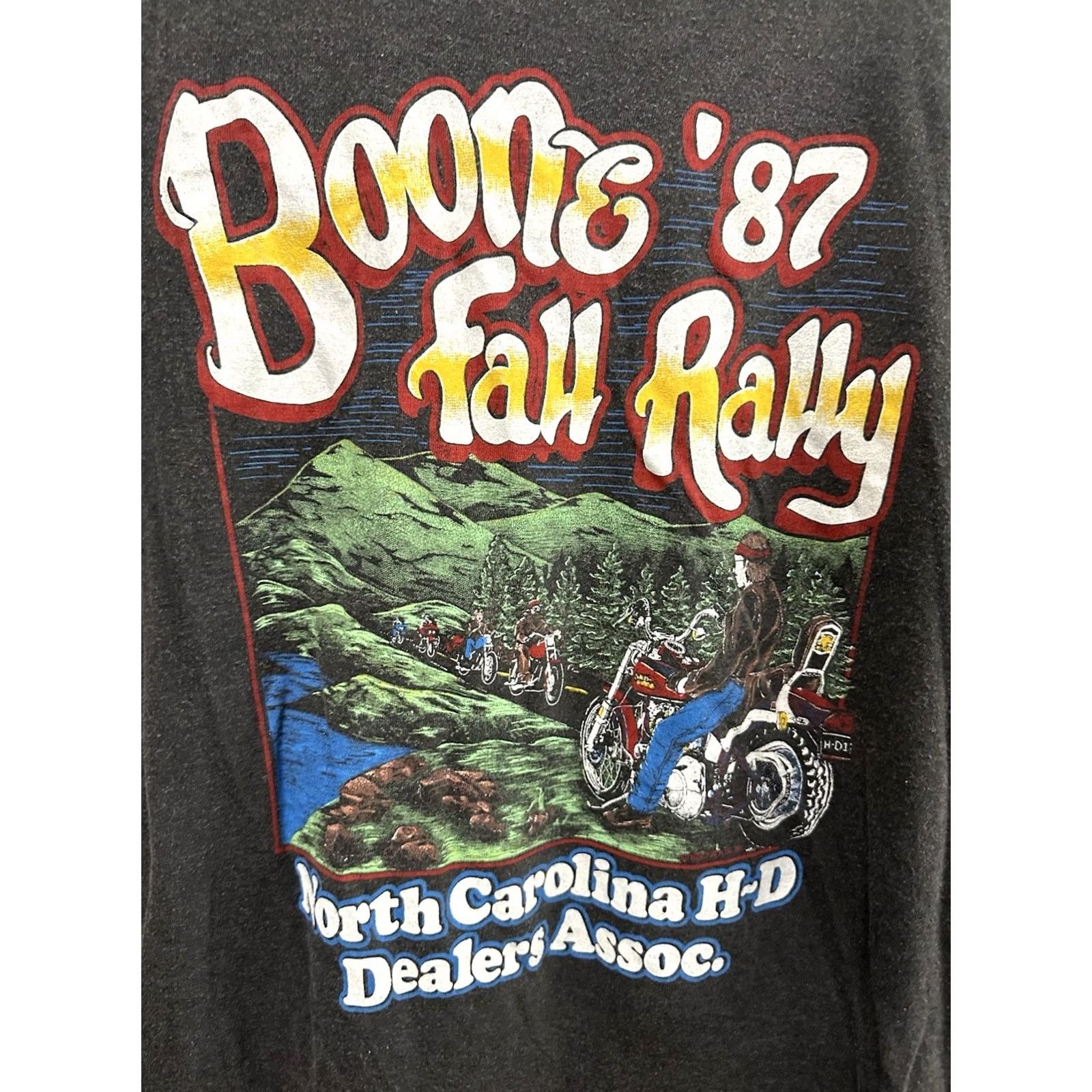 Harley Davidson VINTAGE 80s Harley-Davidson Boone Fall Rally Paper Thin Faded Biker T-Shirt XL Mens Size US XL / EU 56 / 4 - 7 Thumbnail