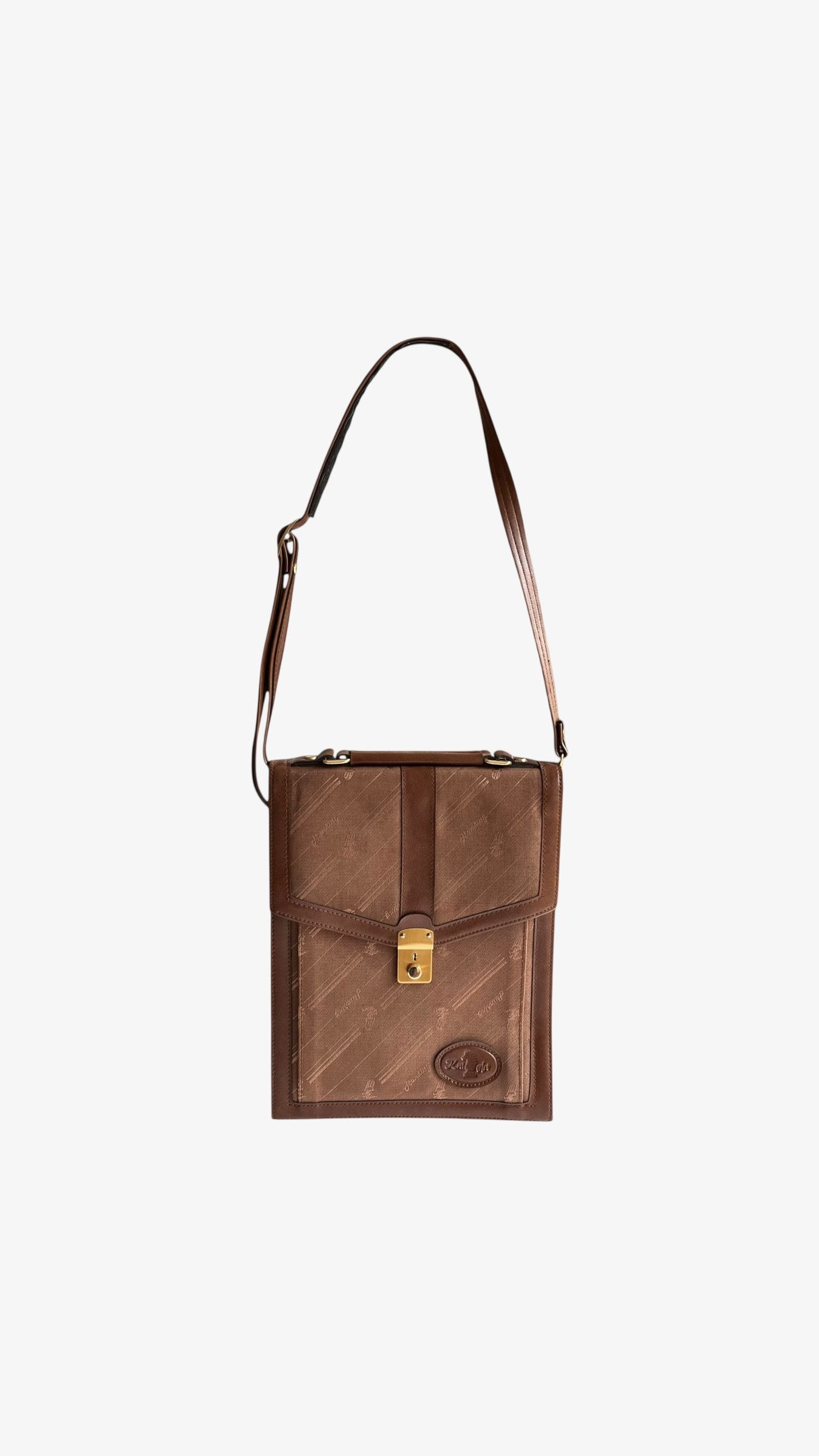 Other Vintage 1970s Knight Monogram Print Leather Messenger Bag Size ONE SIZE - 1 Thumbnail