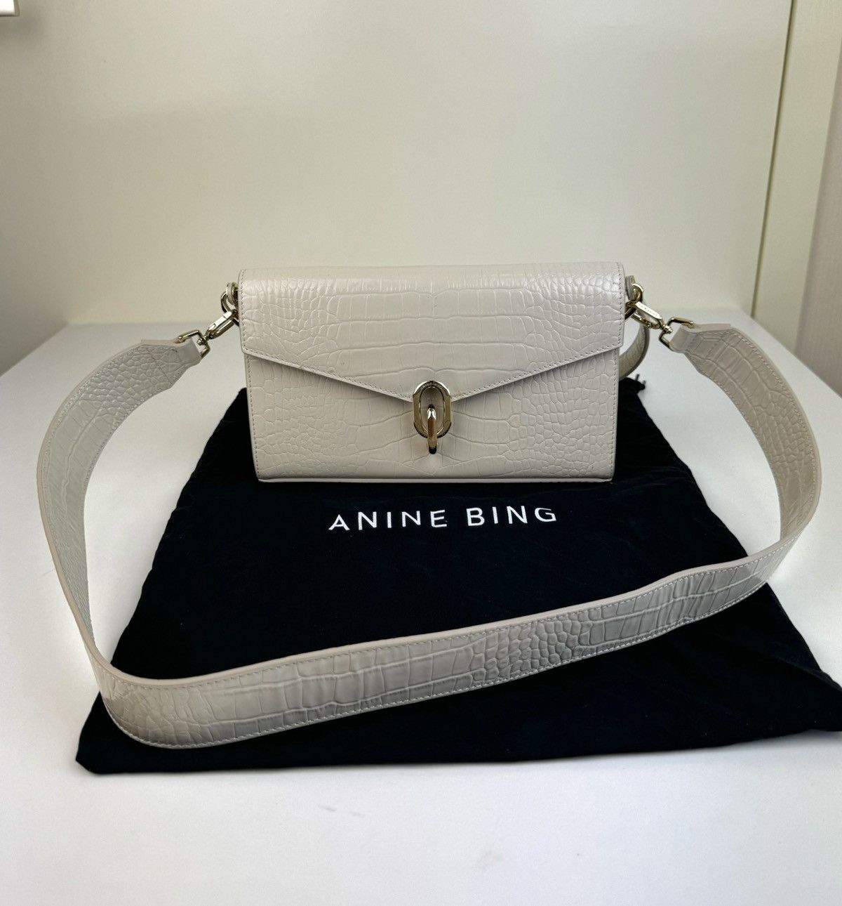 Anine Bing Anine Bing Colette leather croco embossed bag hand crossbody Size ONE SIZE - 4 Thumbnail
