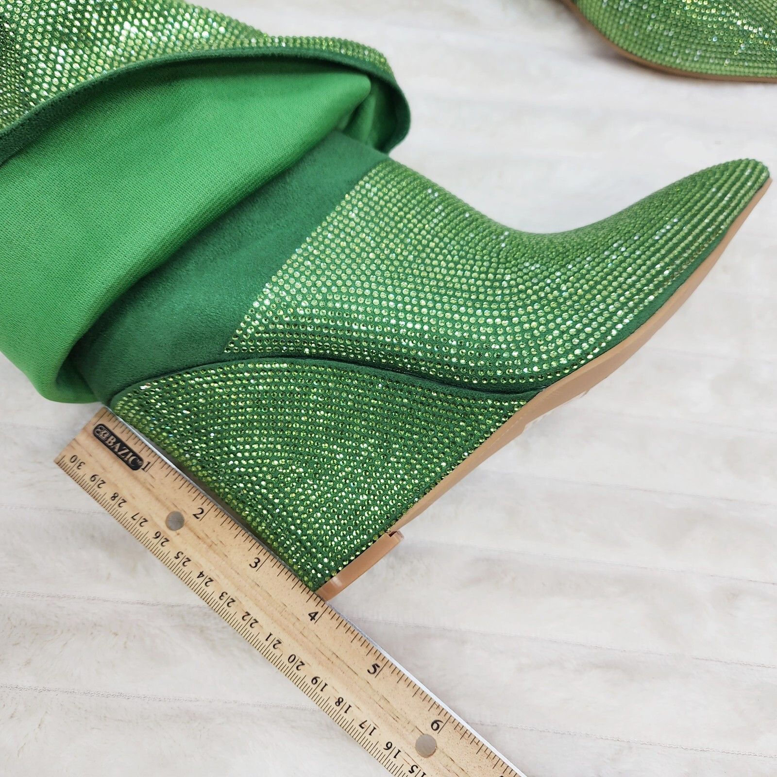 Other Super Sparkle Sharky Skirted Fold Over Wedge Heel Knee Boots Size US 7.5 / IT 37.5 - 9 Thumbnail