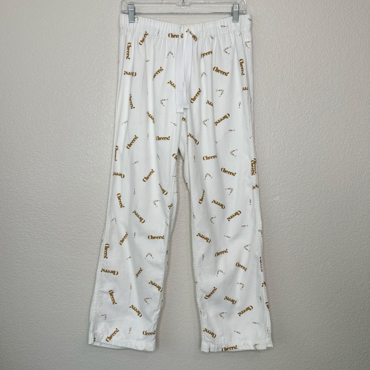 J.Crew J. Crew White “Cheers” Printed Flannel Pajama Pants Size 31" - 1 Thumbnail