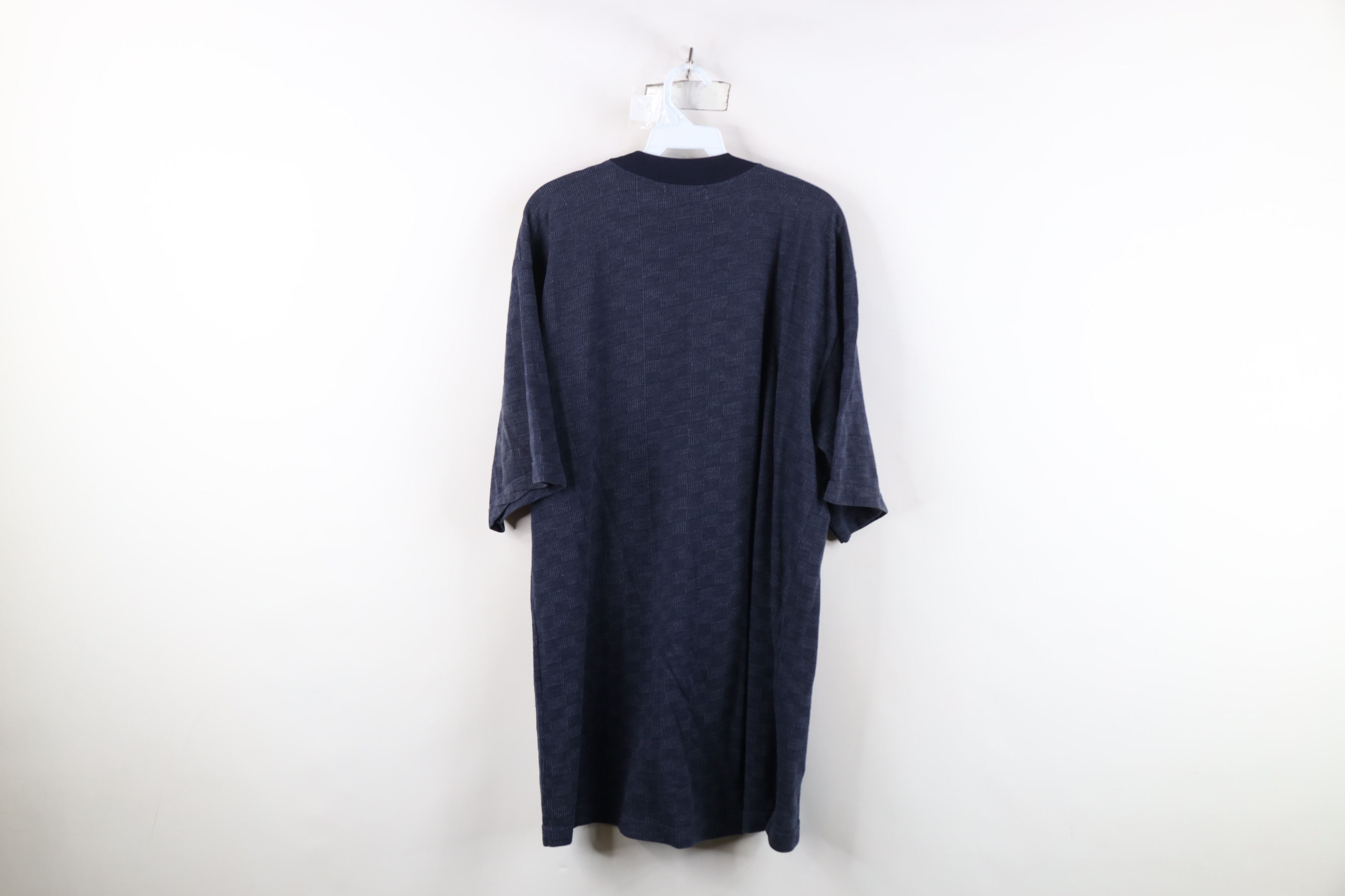 Vintage Vintage 90s Streetwear Knit Pocket T-Shirt Navy Blue Size US XL / EU 56 / 4 - 12 Thumbnail