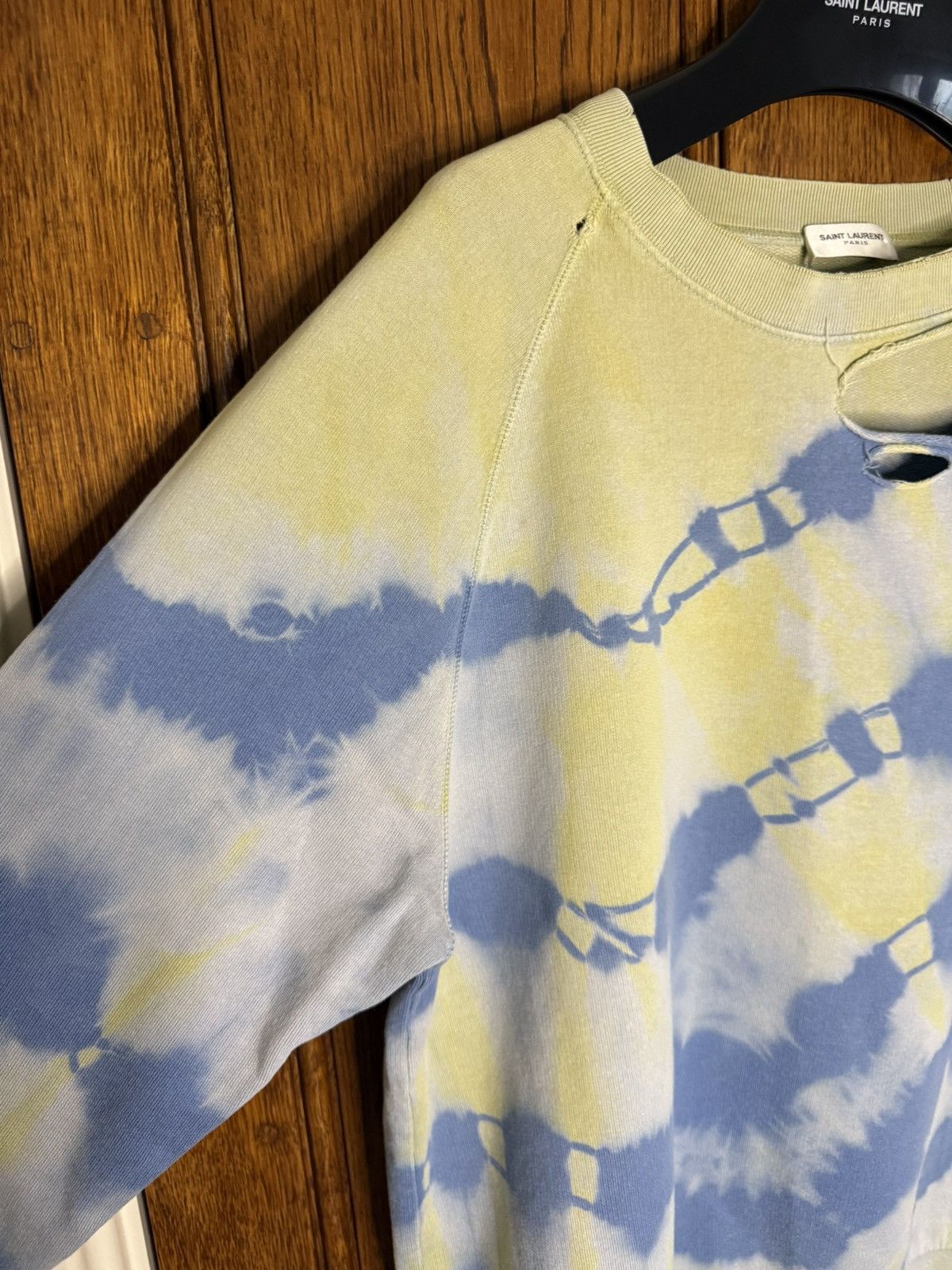 Saint Laurent Paris SS16 Saint Laurent tie dye thrashed sweater crew Hedi grail Size US L / EU 52-54 / 3 - 13 Thumbnail