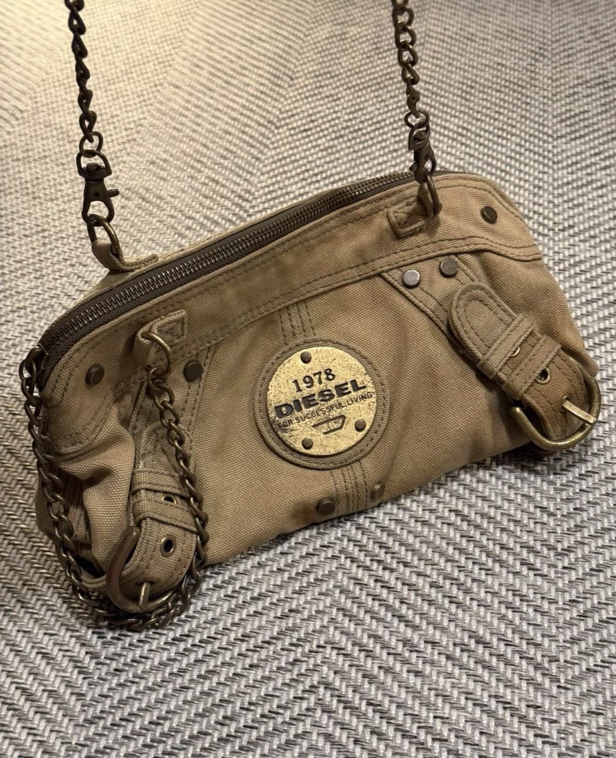 Diesel DIESEL 1978 Canvas Rivet Badge Chain Small Bag K24 Size ONE SIZE - 8 Thumbnail