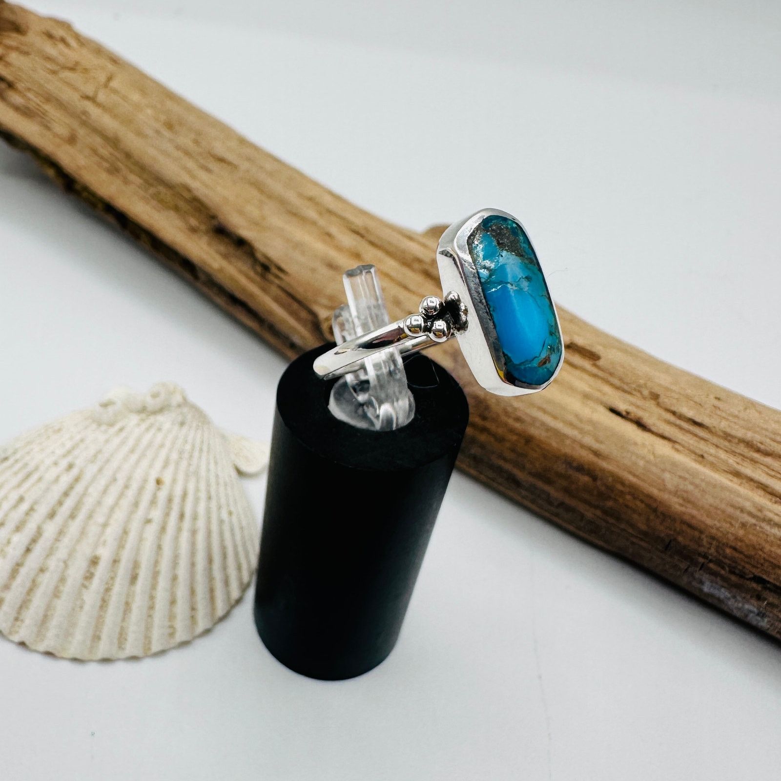 The Unbranded Brand Sterling Silver Turquoise Statement Ring Size ONE SIZE - 4 Thumbnail