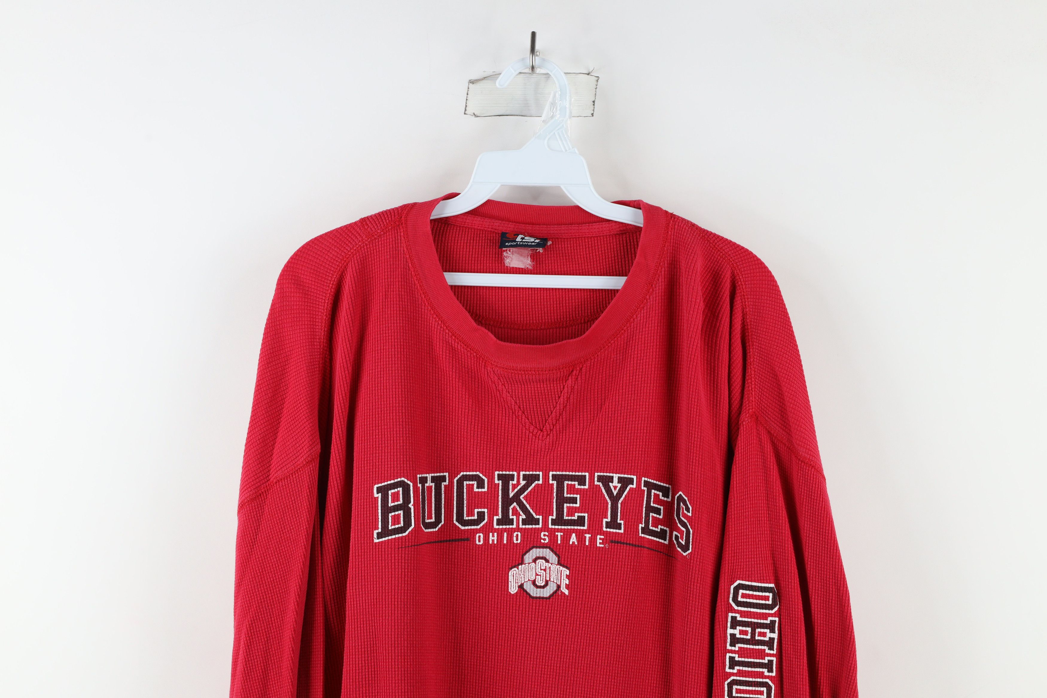 Vintage Vintage 90s Ohio State University Thermal Waffle T-Shirt Size US XXL / EU 58 / 5 - 2 Thumbnail