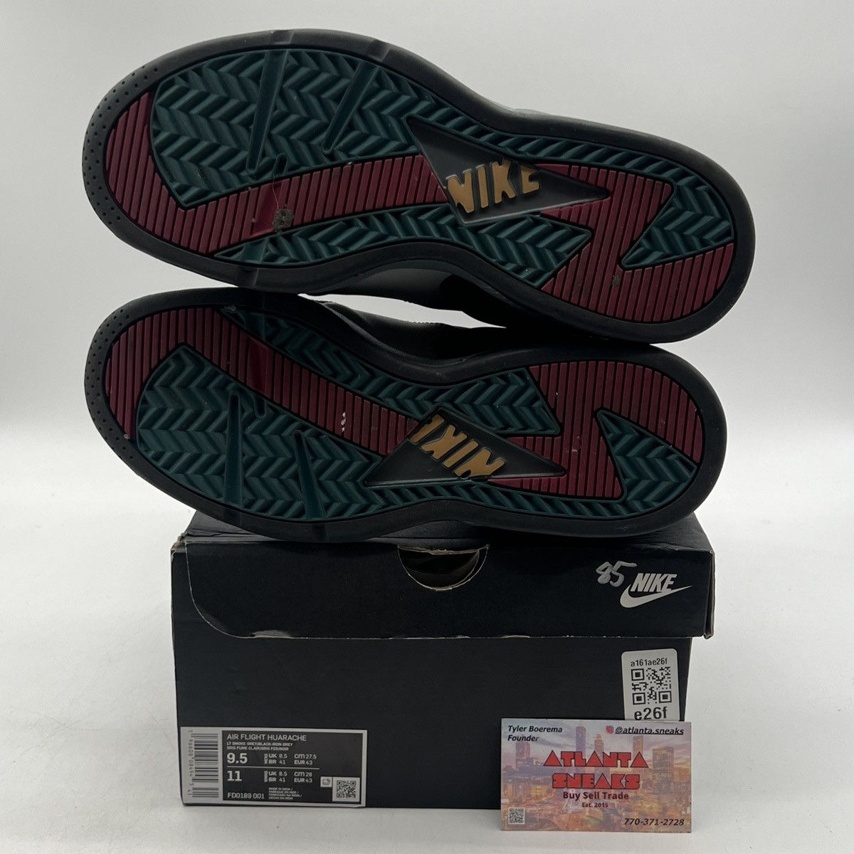 Nike Air flight hurarache air brush Bordeaux Size US 9.5 / EU 42-43 - 8 Thumbnail
