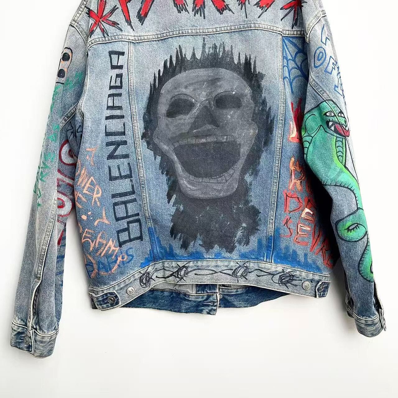 Balenciaga oversized graffiti denim jacket Size US M / EU 48-50 / 2 - 6 Thumbnail