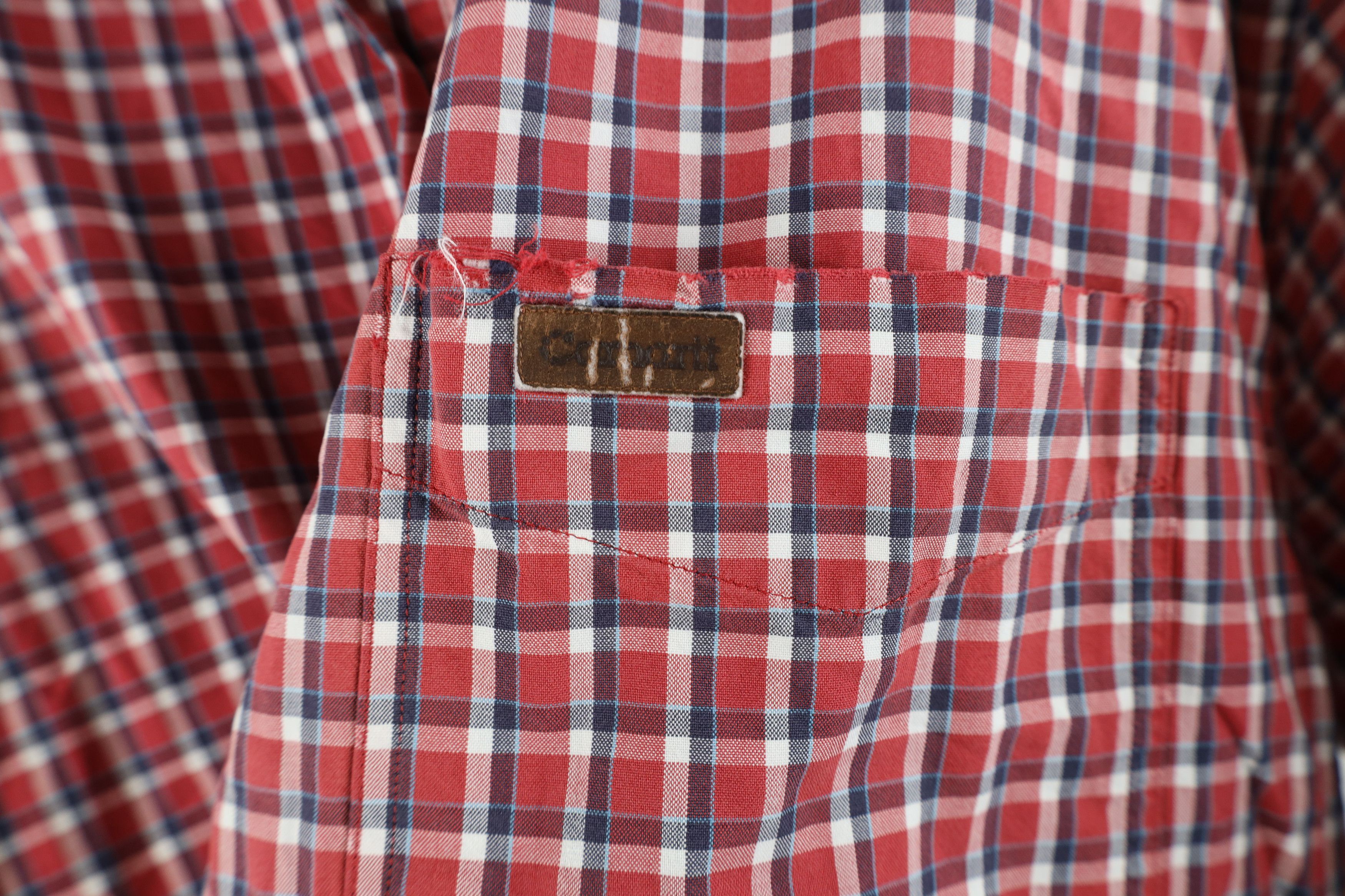 Carhartt × Vintage Vintage Carhartt Spell Out Short Sleeve Button Down Shirt Size US L / EU 52-54 / 3 - 4 Thumbnail