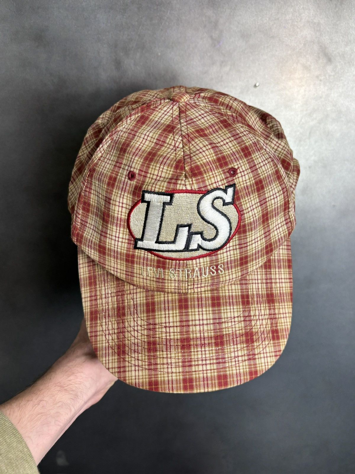 Levi's 1990s Levi's Cap 90s Vintage Plaid Baseball Hat Snapback Red Size ONE SIZE - 9 Thumbnail
