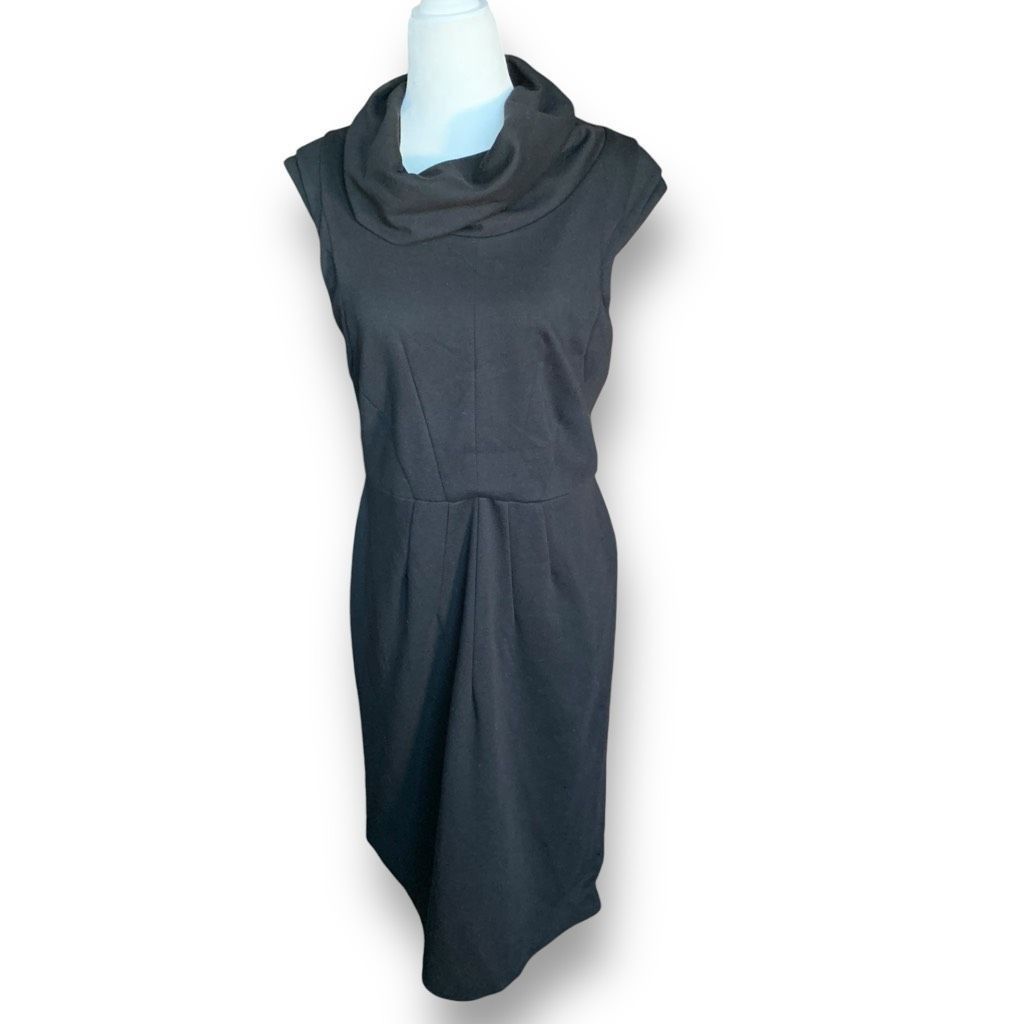 Saks Fifth Avenue Saks Fifth Avenue Cap Sleeve Knee Length Black Cowl Neck Dre Size M / US 6-8 / IT 42-44 - 12 Thumbnail