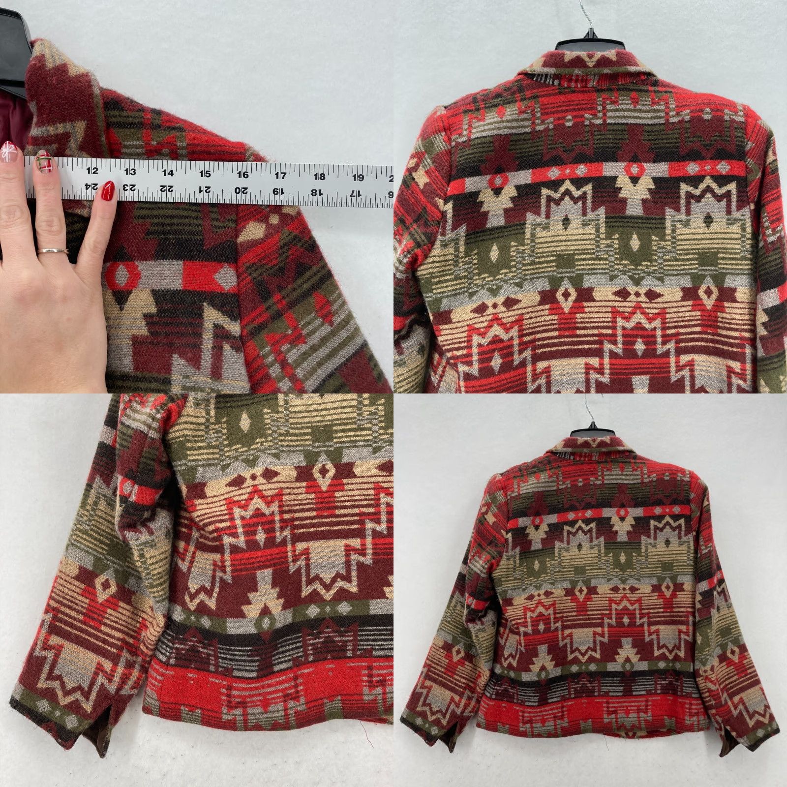 Coldwater Creek Coldwater Creek Aztec Western Jacket Women's 6P Red Wool Blend Button Front Size M / US 6-8 / IT 42-44 - 9 Thumbnail