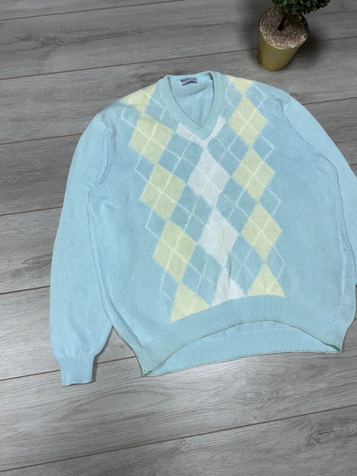 Burberry Burberry vintage knitted patterns sweater England vintage Size US XL / EU 56 / 4 - 2 Thumbnail