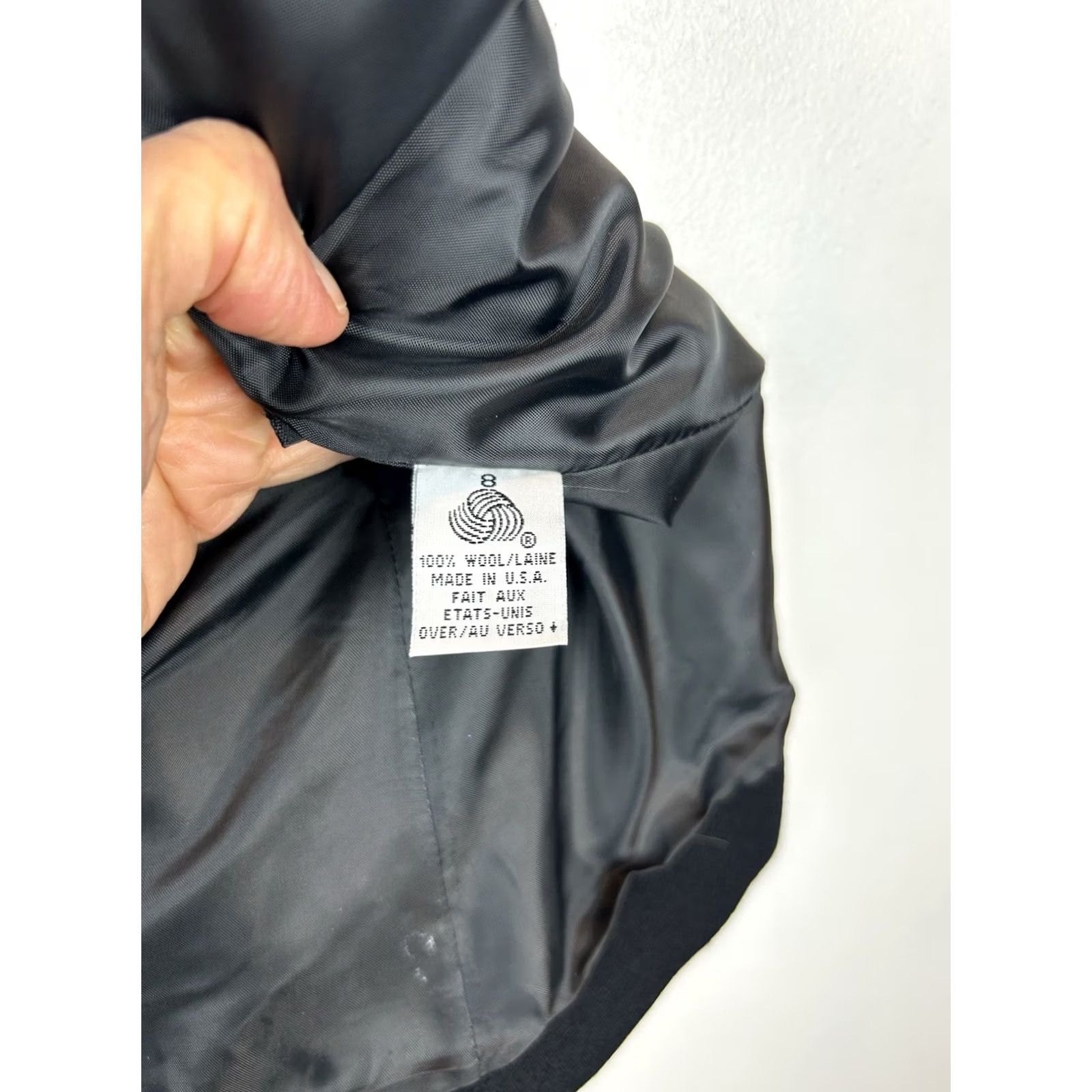 Vintage Vtg Herbert Grossman Blazer Womens 8 Black Wool Jacket Cynthia Sobel Union Made Size M / US 6-8 / IT 42-44 - 5 Thumbnail
