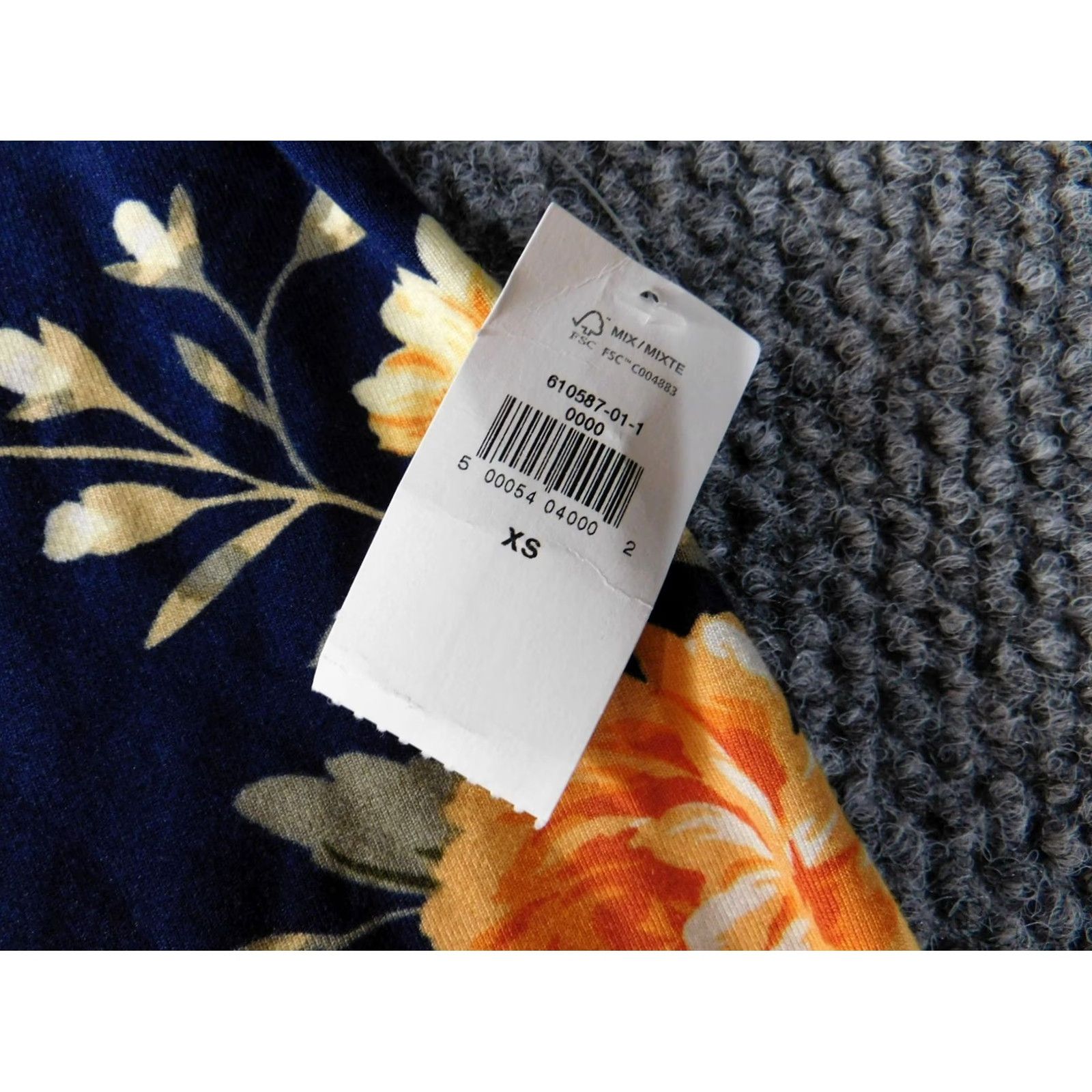 Old Navy Old Navy Womens Dress XS Blue A-Line Floral Rayon Knit Stretch Knee Length Raglan Sleeves Crew Neck Pullover Vintage No Size XS / US 0-2 / IT 36-38 - 4 Thumbnail