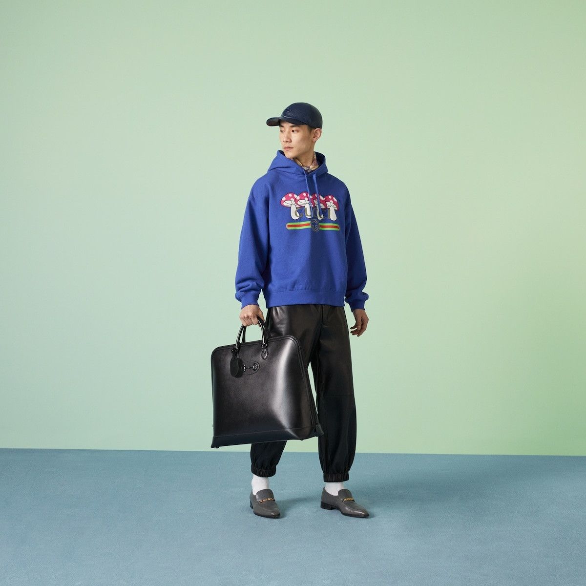 Gucci o1s1wg110225 Cotton Jersey Hooded Sweatshirt in Blue Size US S / EU 44-46 / 1 - 6 Thumbnail