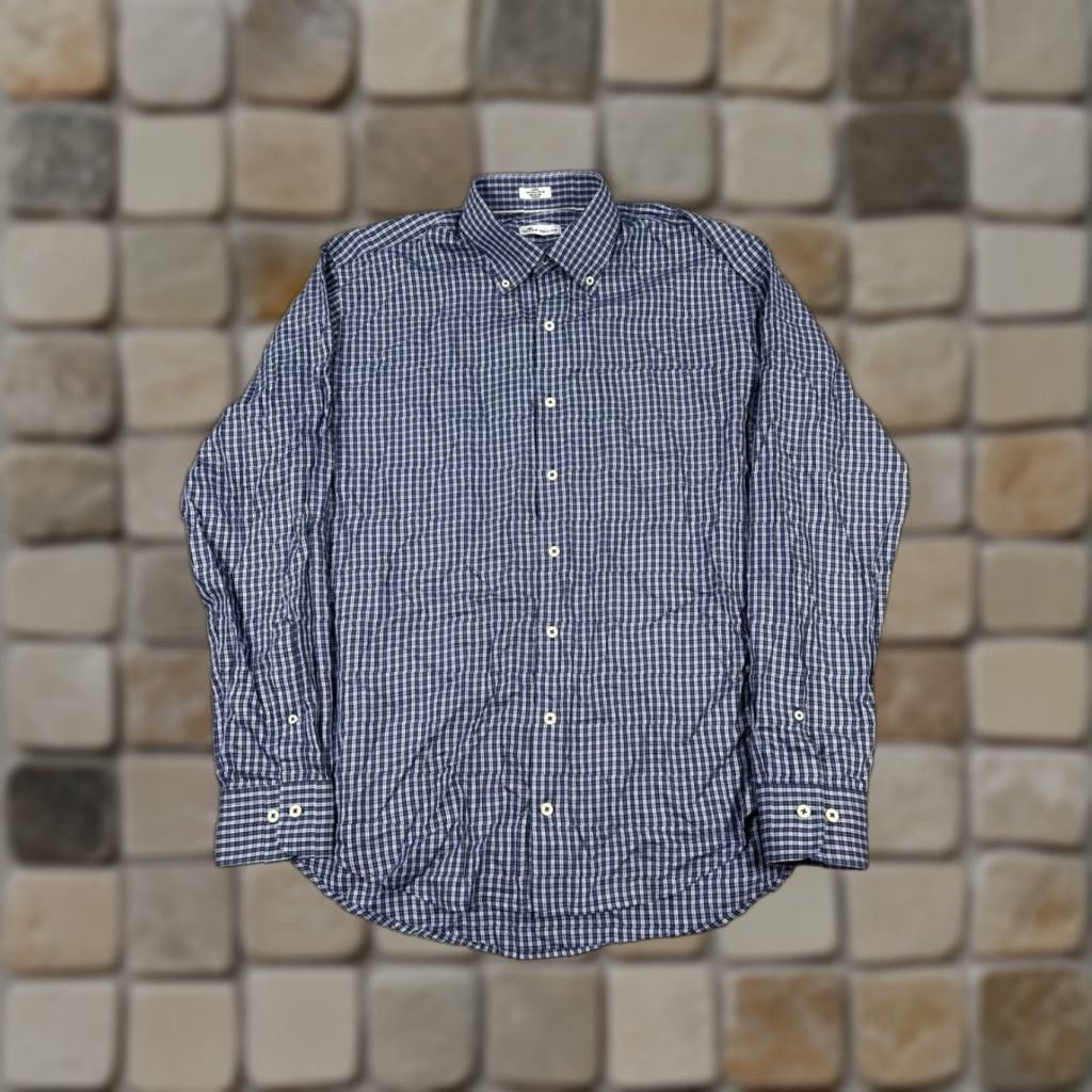 Peter Millar Peter Millar Shirt Mens Large Blue Cotton Silk Button Up Size US L / EU 52-54 / 3 - 1 Thumbnail