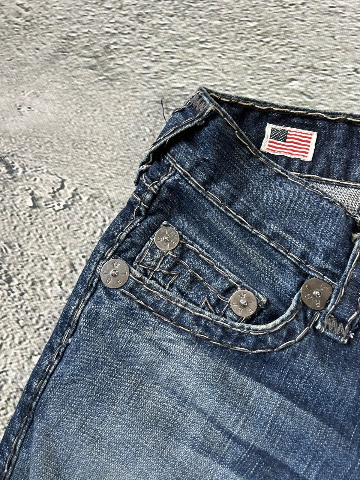 True Religion True Religion vintage jeans navy blue thick stitching Y2K Size US 29 - 9 Thumbnail