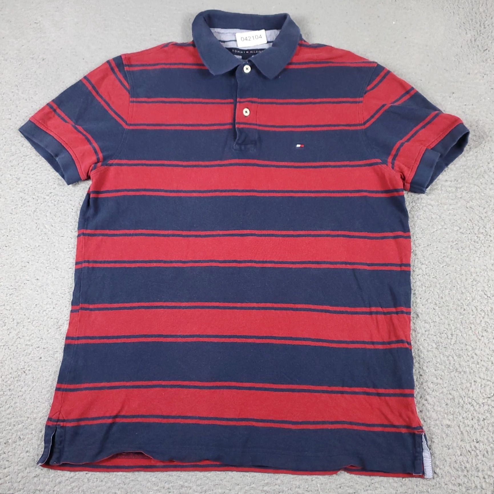 Tommy Hilfiger Tommy Hilfiger Polo Shirt Mens Medium Blue Striped Casual Short Sleeve Adult Size US M / EU 48-50 / 2 - 3 Thumbnail