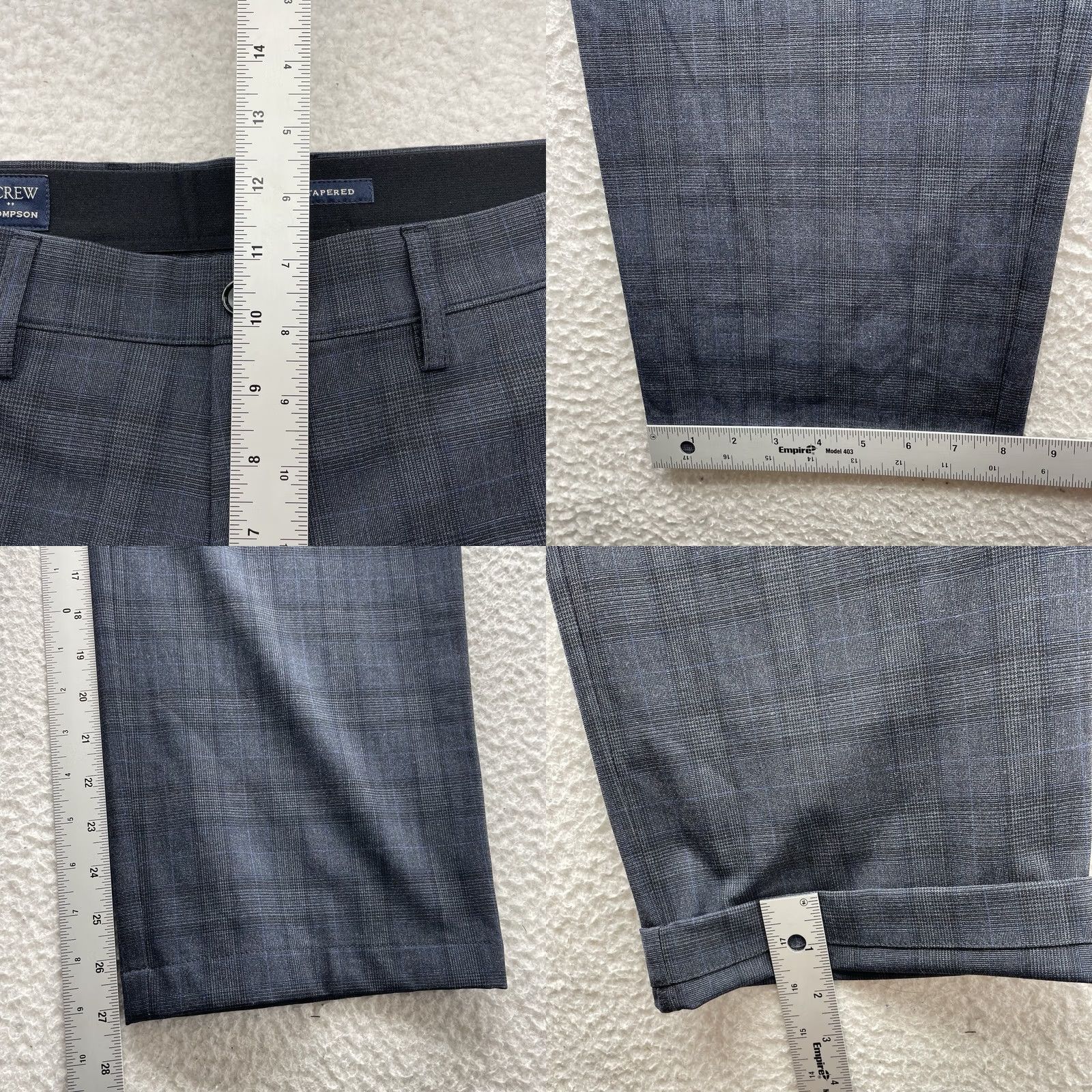 J.Crew J.CREW Thompson Pants Mens 38x27 Gray Glenn Plaid Tapered Hemmed Dress Pants Regular Front Flat Front 7- pockets Mix Size US 38 / EU 54 - 8 Thumbnail