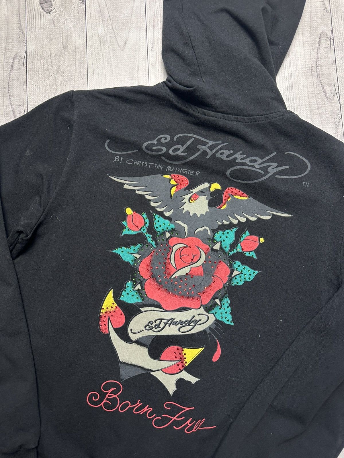 Ed Hardy × Vintage Vintage Ed Hardy rare logo zip hoodie women M Size M / US 6-8 / IT 42-44 - 2 Thumbnail