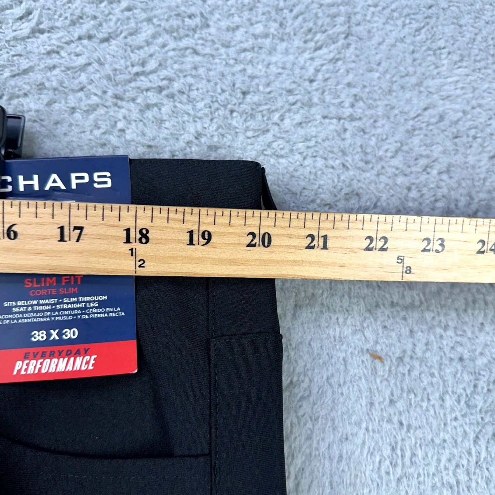 Chaps Chaps Mens Everyday Performance Chino Pants Slim Straight Leg 38X30 Black Pants Mens Slim Straight Leg Chinos Casual Gift Size US 38 / EU 54 - 5 Thumbnail