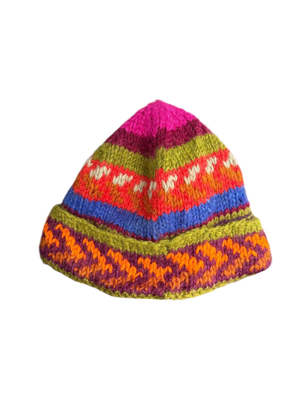 Japanese Brand × Kapital × Vintage Crochet Knitted Handmade wool Beanie Hats Rare☠️☠️ Size ONE SIZE - 1 Thumbnail