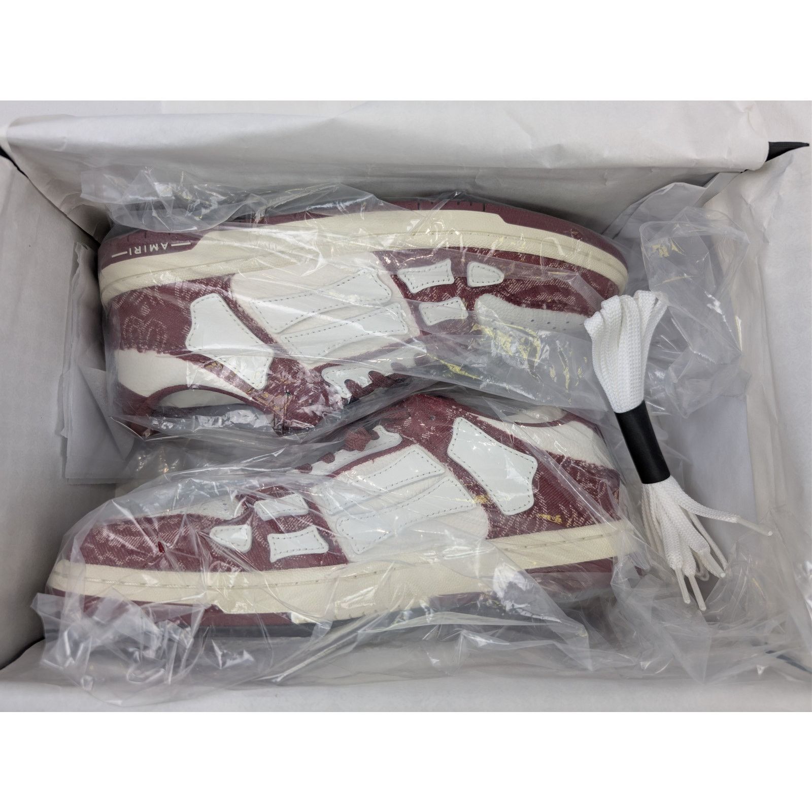 Amiri o1rshd1 Q:2/Bandana Denim Skeleton Top Low Sneakers Burgundy Size US 9 / EU 42 - 21 Thumbnail