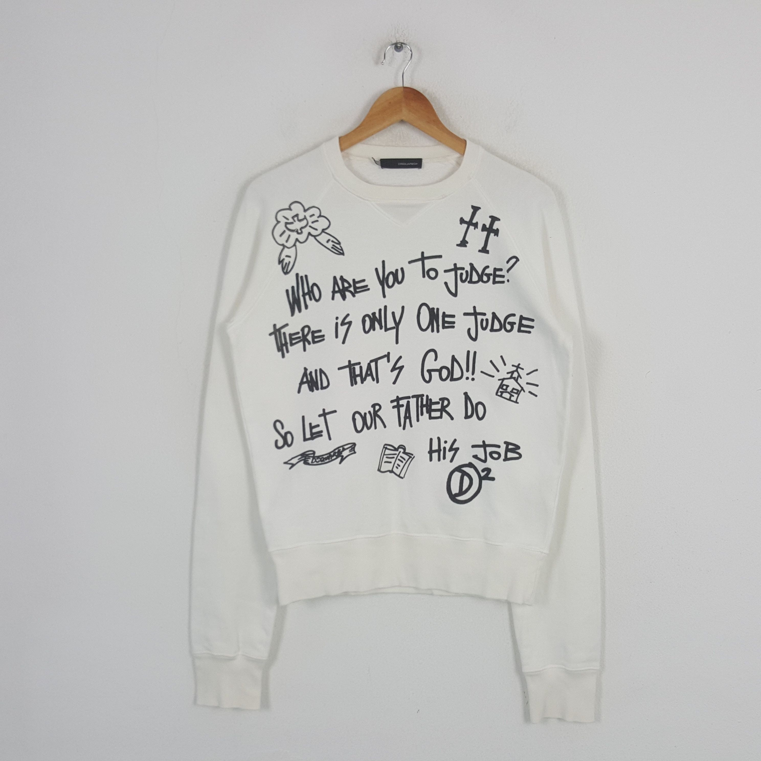 Dsquared2 Vintage Dsquared2 Sunday Bests Quotes Art Sweatshirt C283N23 Size US S / EU 44-46 / 1 - 1 Thumbnail