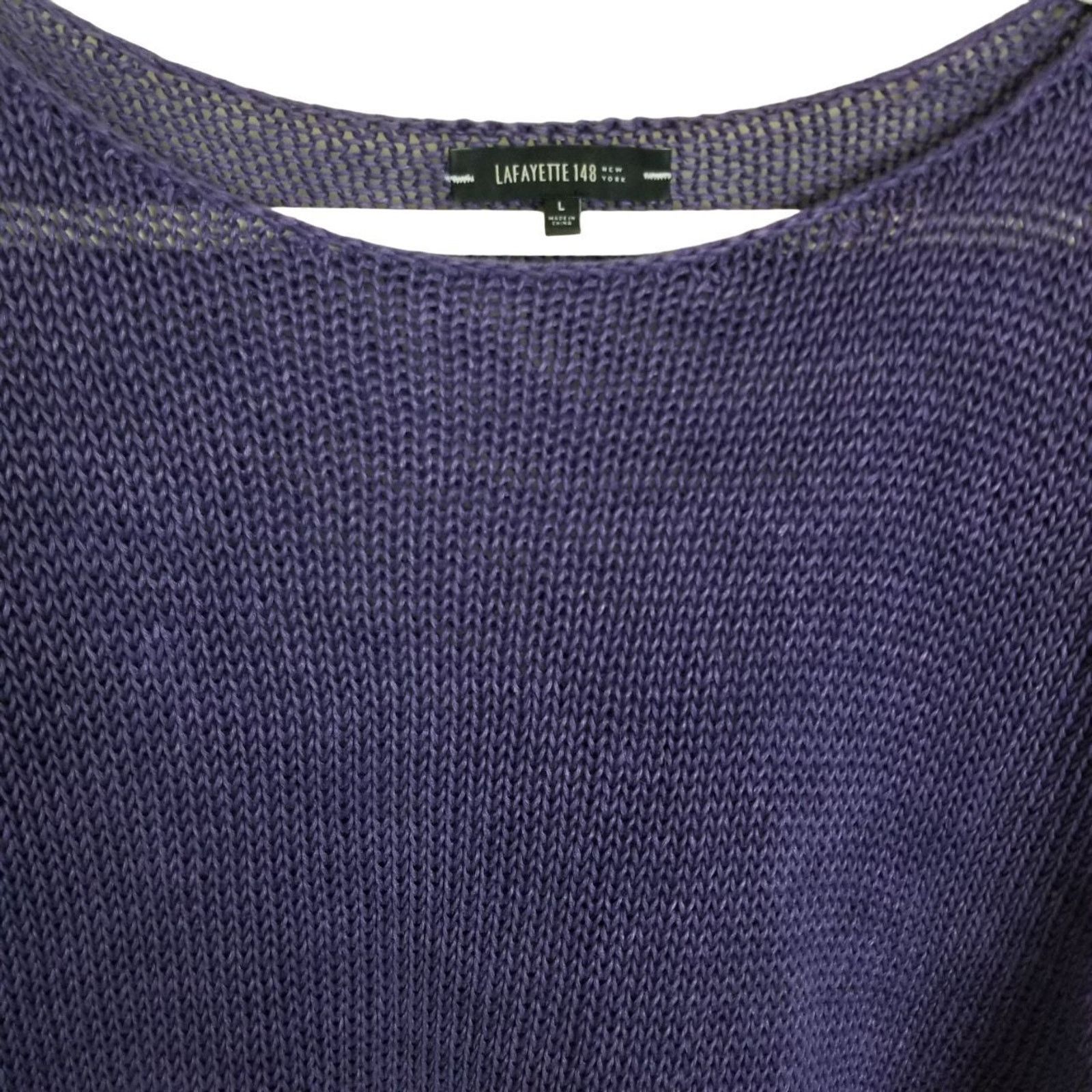 Lafayette 148 Lafayette 148 Womens Hemp Sweater L Open Knit Quiet Luxury Size L / US 10 / IT 46 - 2 Thumbnail