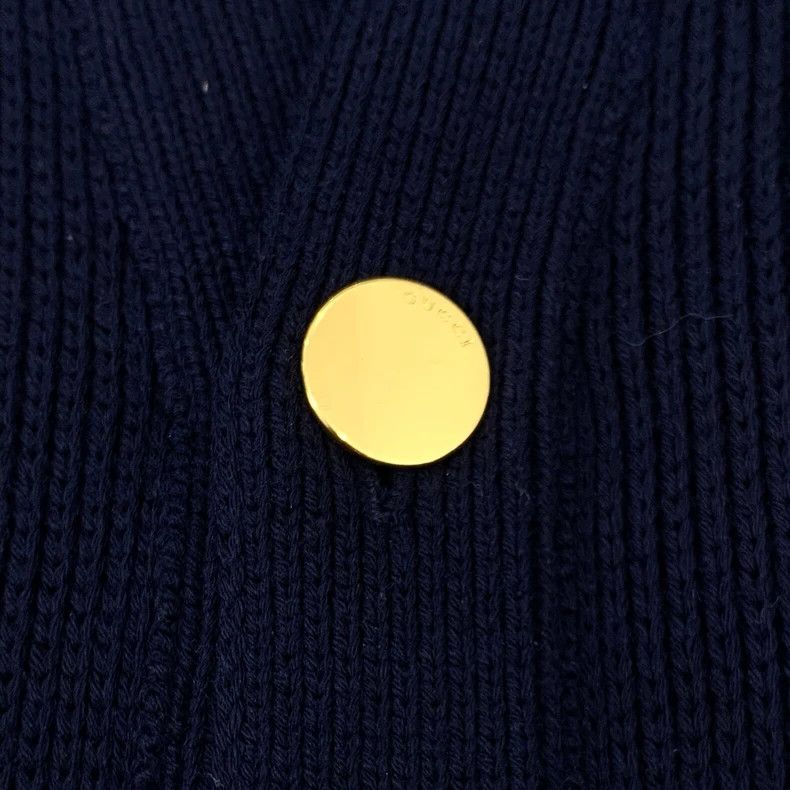 Gucci Gucci Dark blue red green webbing wool V-neck long-sleeved Size US S / EU 44-46 / 1 - 5 Thumbnail