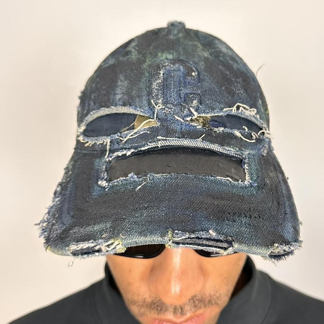 Other ASTROBOI* 'C' Blue Faded Denim Grunge Hat Size ONE SIZE - 8 Thumbnail
