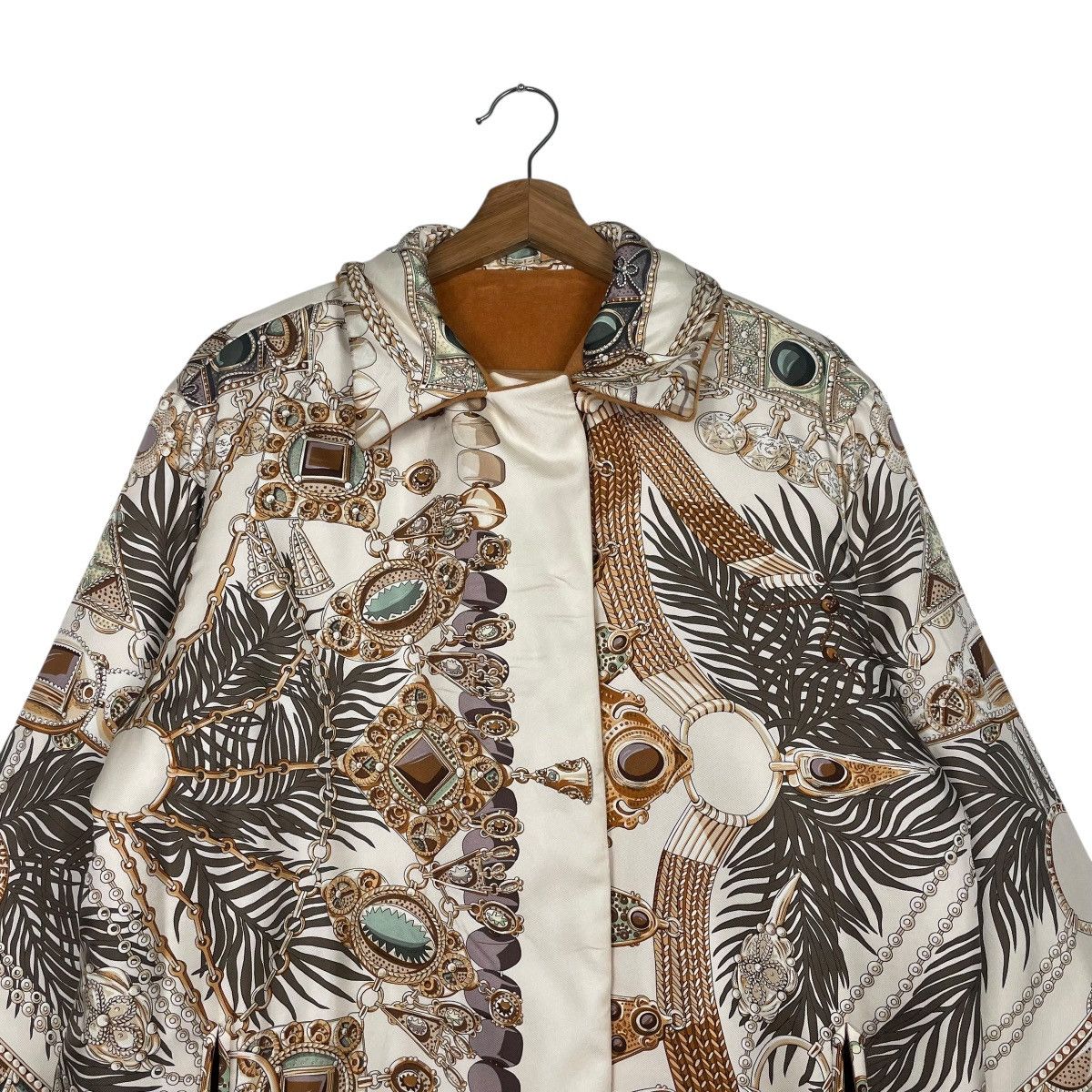 Hermes Vintage Hermes Terres Precieuses Silk Wool Reversible Jacket Size S / US 4 / IT 40 - 2 Thumbnail