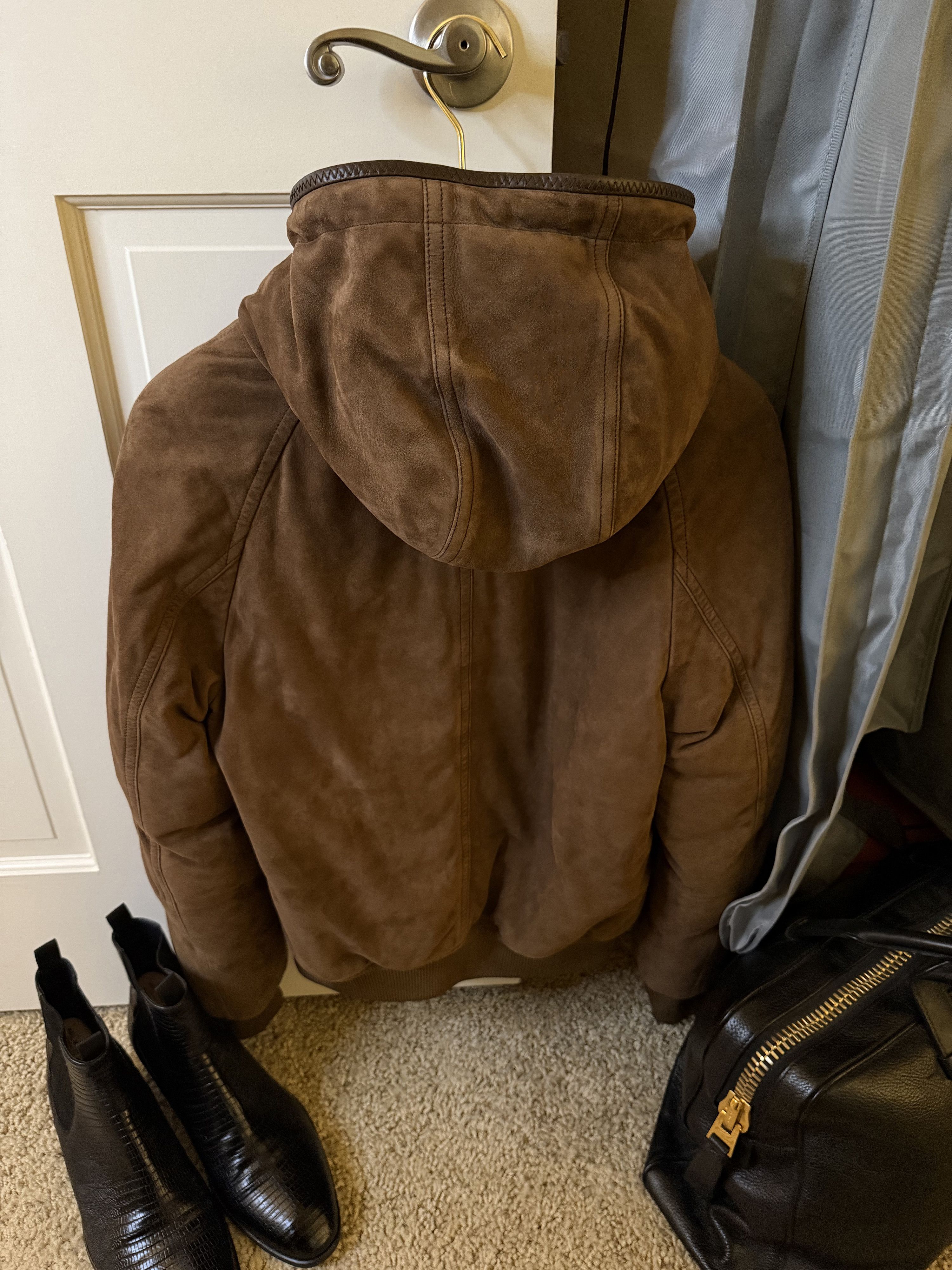 Tom Ford The Ultimate Rare $8,750 w/tax Leather Accent Suede Hoodie Size US M / EU 48-50 / 2 - 15 Thumbnail