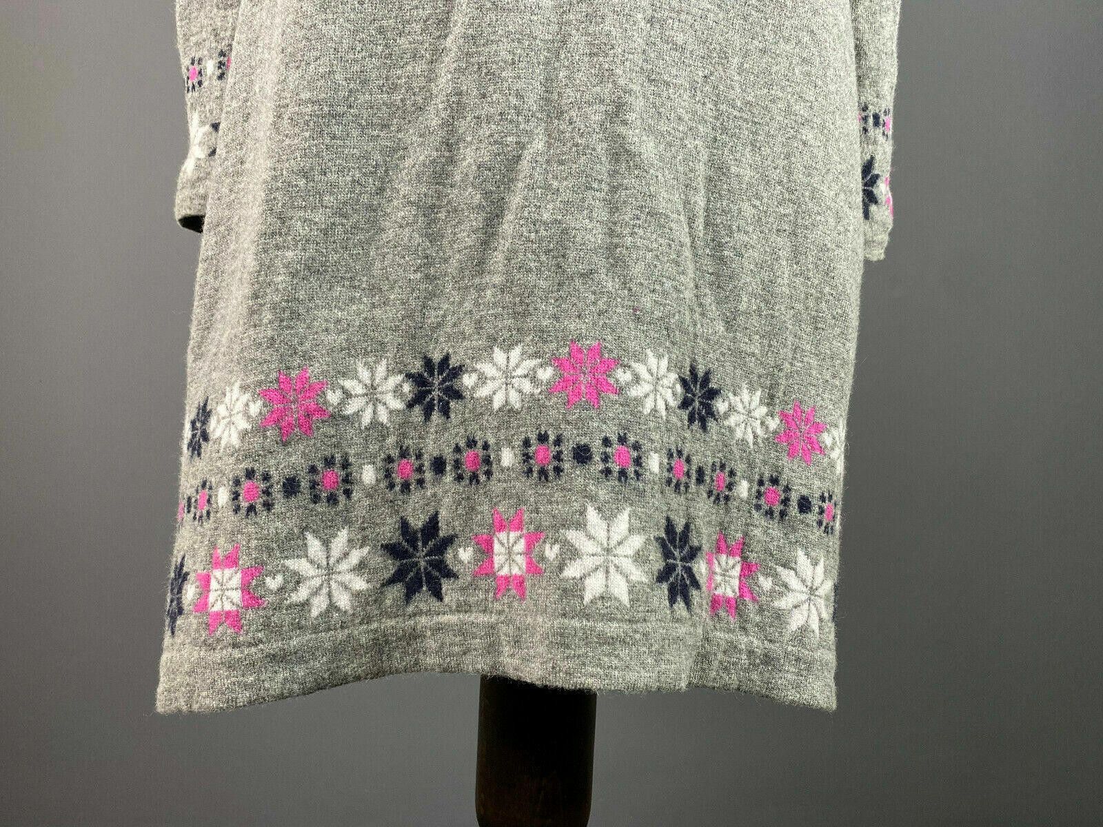 Designer Laura Ashley Gray Floral Wool Sweater Dress US 8 UK 12 Size XL / US 12-14 / IT 48-50 - 3 Thumbnail