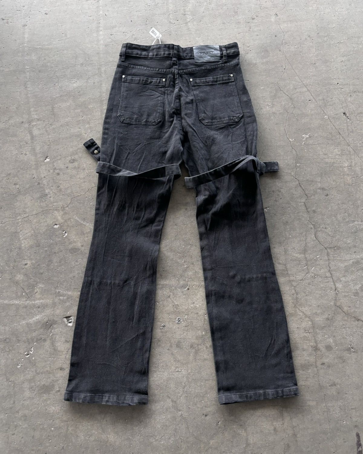14th Addiction Paset Double Knee Super Black Boot Cut Pants Size US 30 / EU 46 - 7 Thumbnail