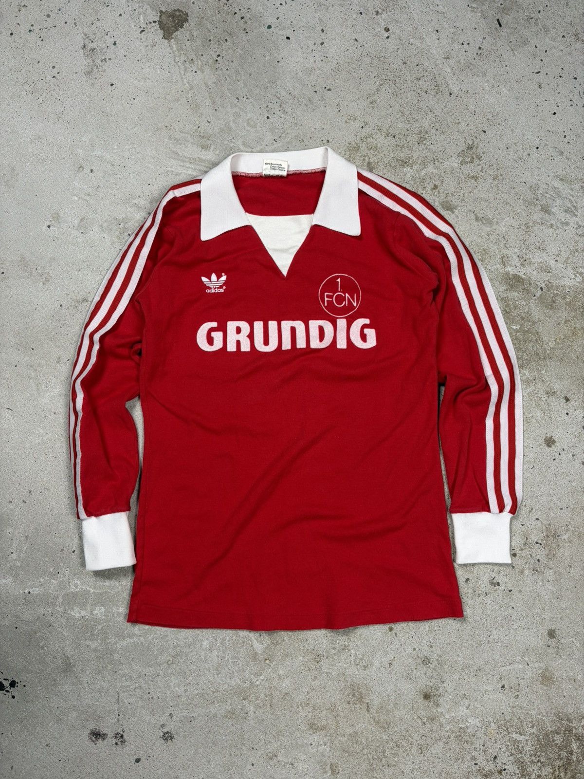 Adidas Vintage 1977-1979 Adidas x Nurnberg Home Long Sleeve Jersey Size US S / EU 44-46 / 1 - 1 Thumbnail