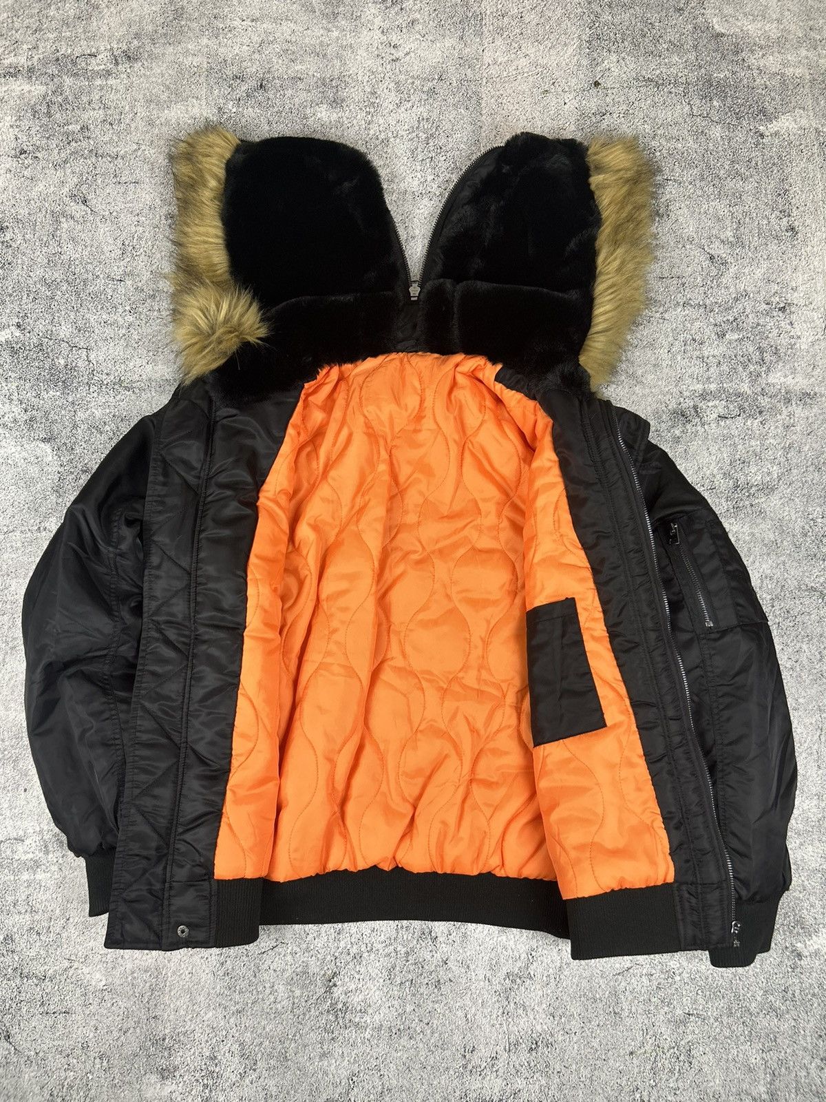 Y2K double zip fur bomber flight ジャケット Y2K double zip fur bomber flight jacket