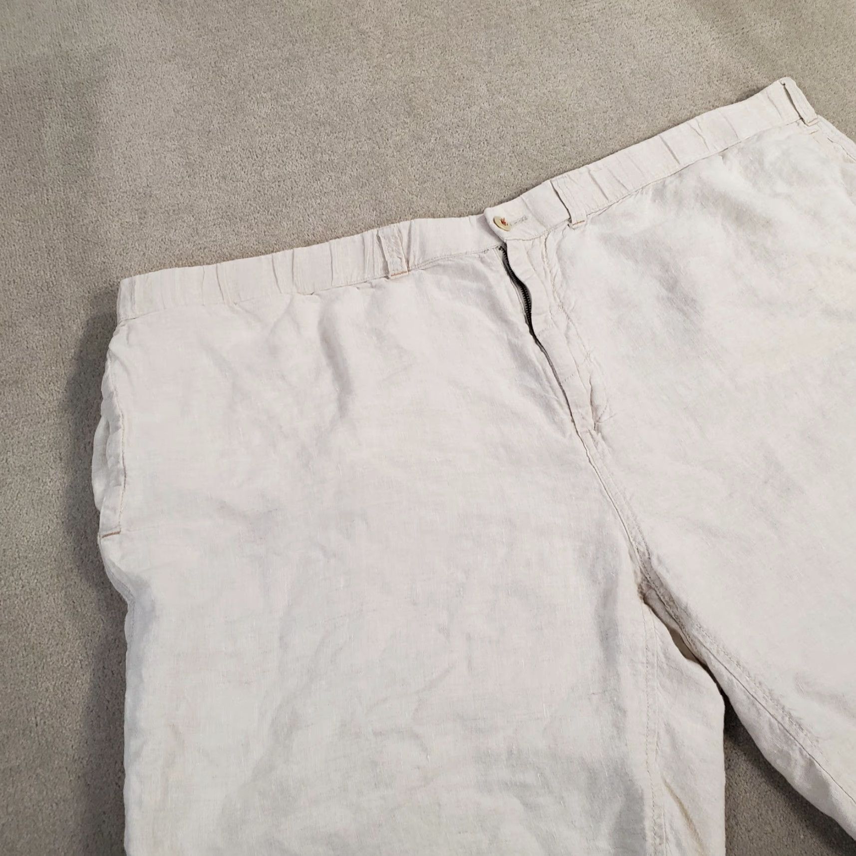 Tommy Bahama Tommy Bahama Relax Linen Shorts Mens 3XB Beige Chinos Flat Front Lightweight Big & Tall Casual Outdoor Pockets Logo Linen Size US 34 / EU 50 - 3 Thumbnail