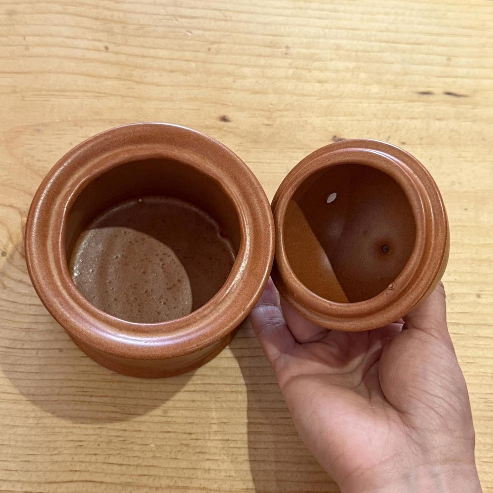 Other Terracotta Color Lidded Crock Jar Pot Size ONE SIZE - 3 Thumbnail