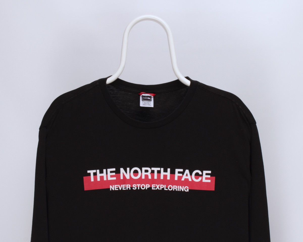 The North Face THE NORTH FACE Printed Logo Black Cotton Long Sleeve T-Shirt Size US XXL / EU 58 / 5 - 2 Thumbnail