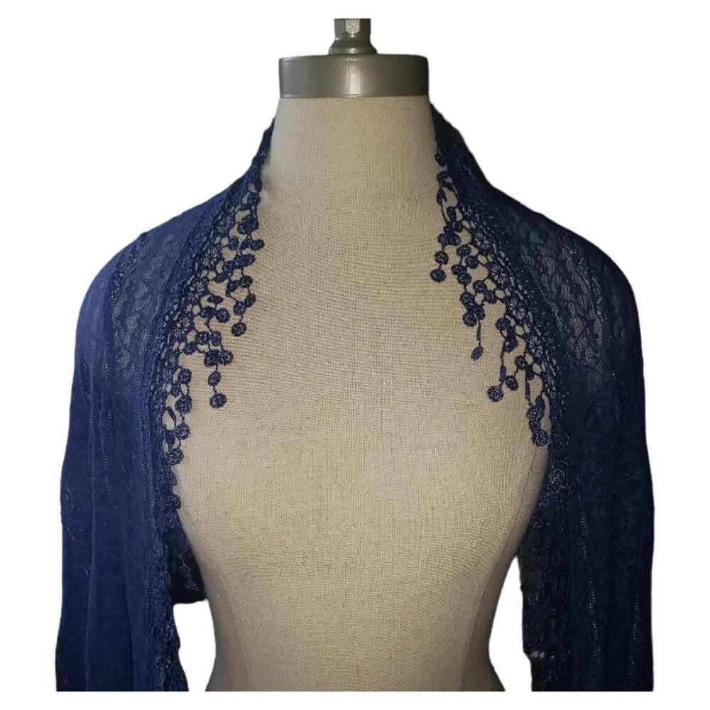 Designer CT1600 Royal Lace Blue Cut Out Wrap Size ONE SIZE - 1 Thumbnail