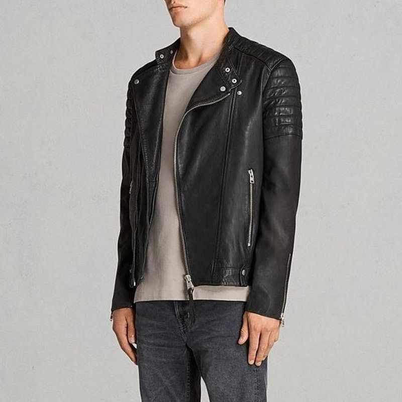 All Saints Jasper leather biker jacket in black
