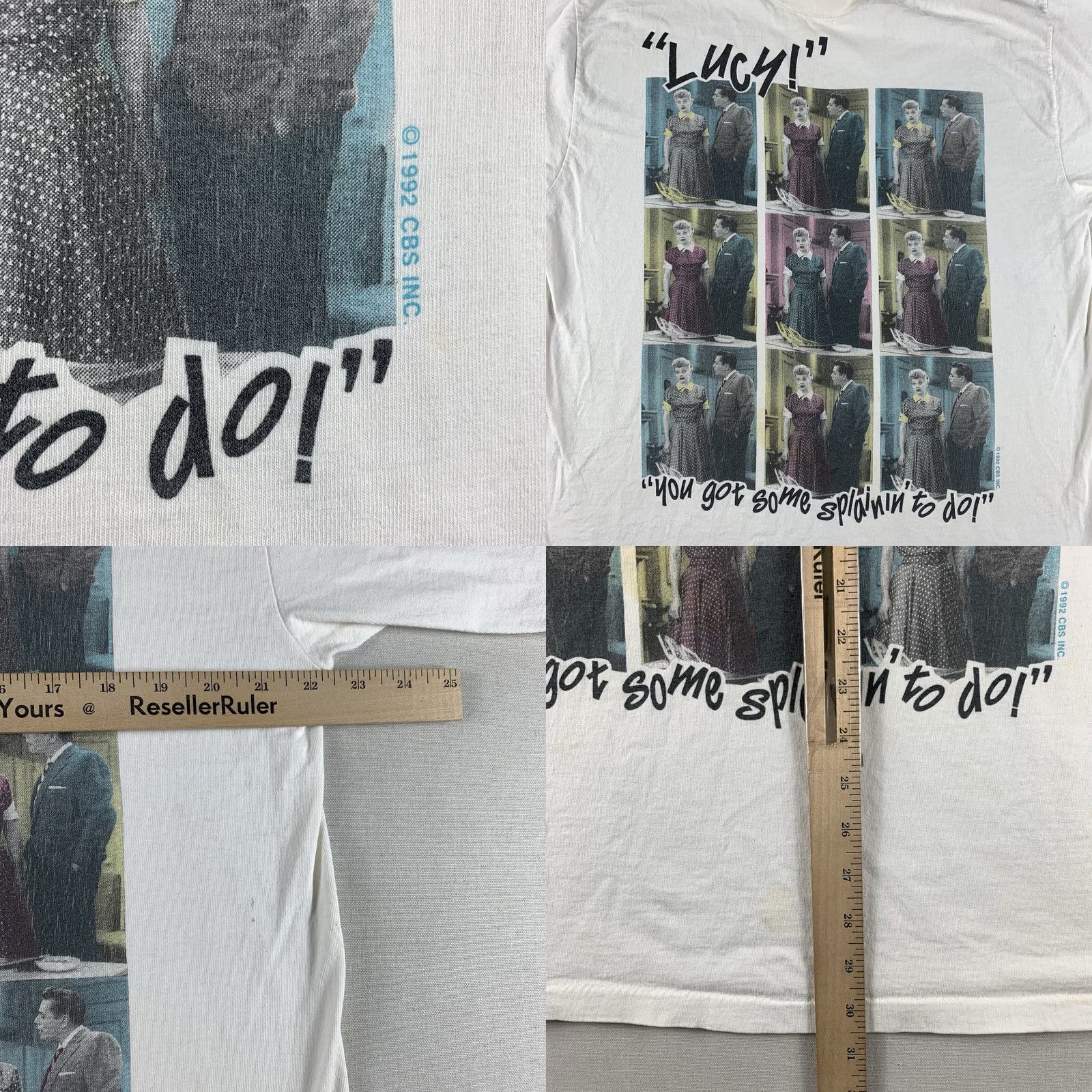 Vintage VINTAGE Marlin Tease Shirt I Love Lucy CBS 1992 Single Stitch Adult Large White Graphic Print Mens Size US L / EU 52-54 / 3 - 8 Thumbnail