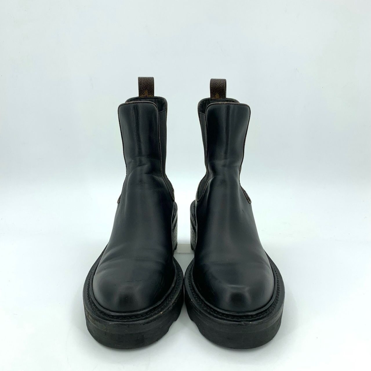 Louis Vuitton Louis Vuitton Black Leather Mid-Calf Boots 36.5 Thick Sole S Size US 6.5 / IT 36.5 - 8 Thumbnail
