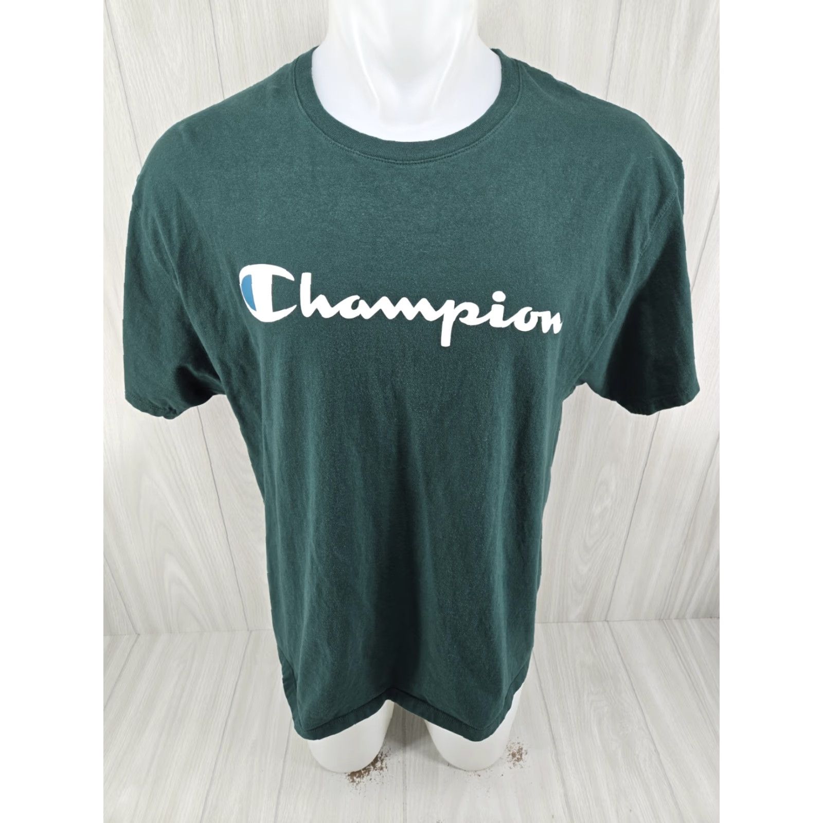 Champion Champion T Shirt Green Short Sleeve Logo Spell Out Men's XL Size US XL / EU 56 / 4 - 2 Thumbnail