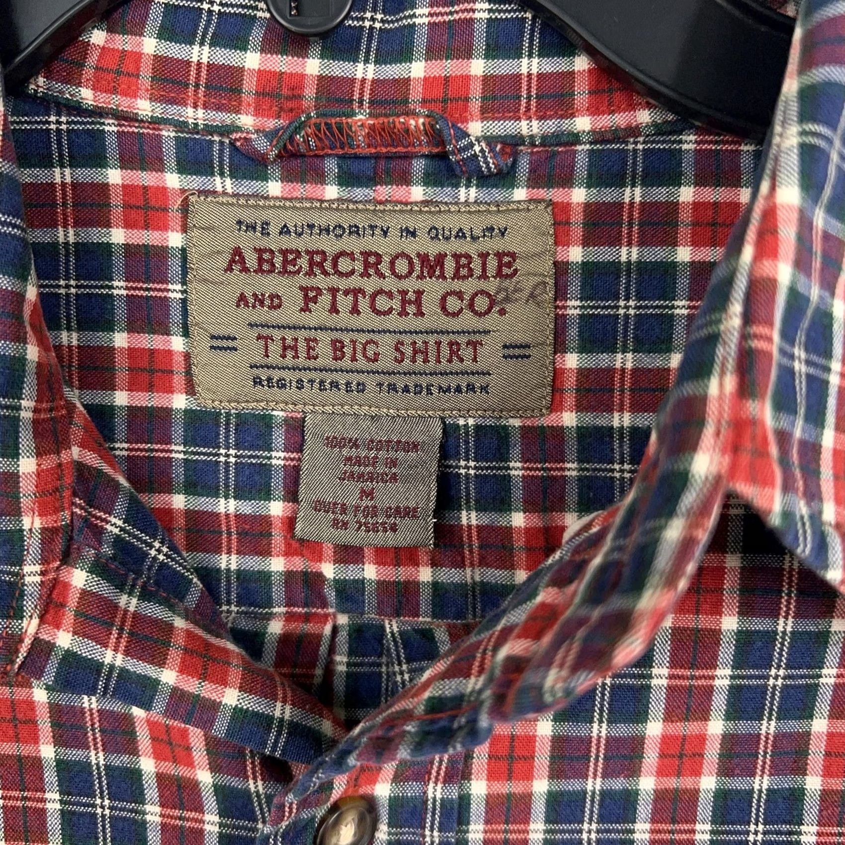 Abercrombie & Fitch VINTAGE Abercrombie & Fitch Shirt Mens M Red Blue Plaid The Big Shirt 90s Button-Down Collared Long Sleeve Cotton Size US M / EU 48-50 / 2 - 4 Thumbnail