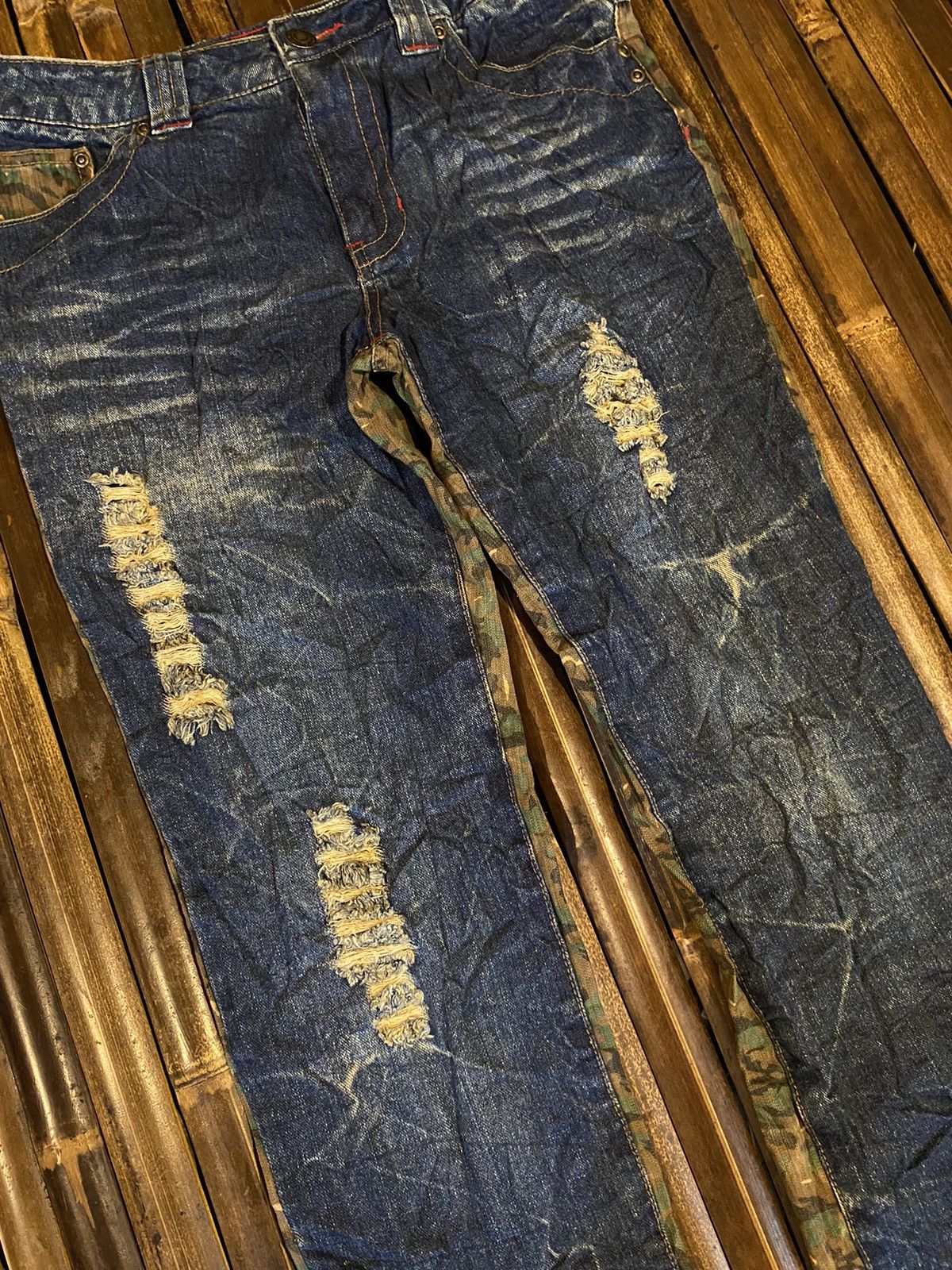 14th Addiction × 20471120 × Hysteric Glamour SKY BOMBER DENIM PANTS Size US 32 / EU 48 - 4 Thumbnail