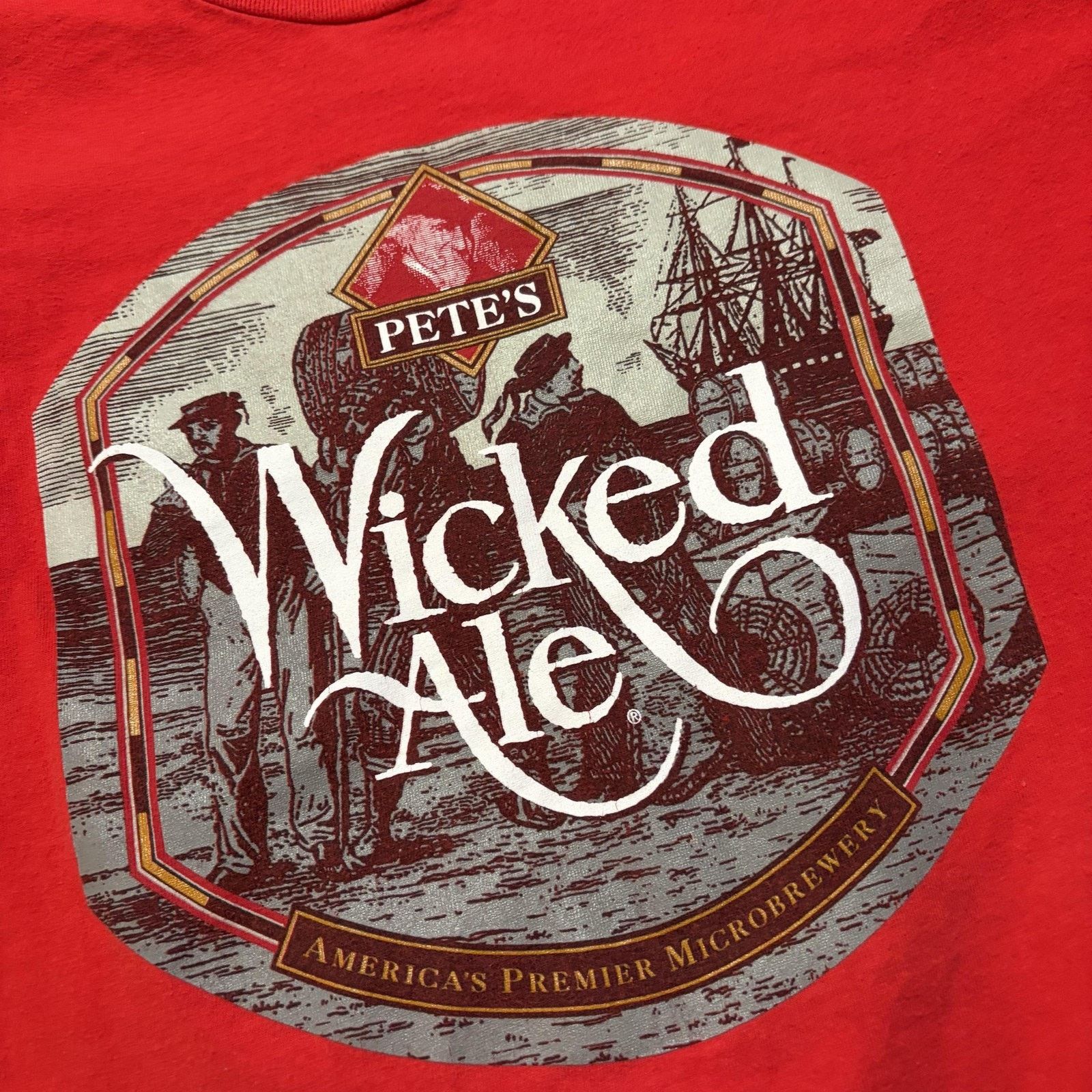 Vintage Vtg Pete's Wicked Ale Shirt Mens XL Beer Graphic T-Shirt Size US XL / EU 56 / 4 - 4 Thumbnail