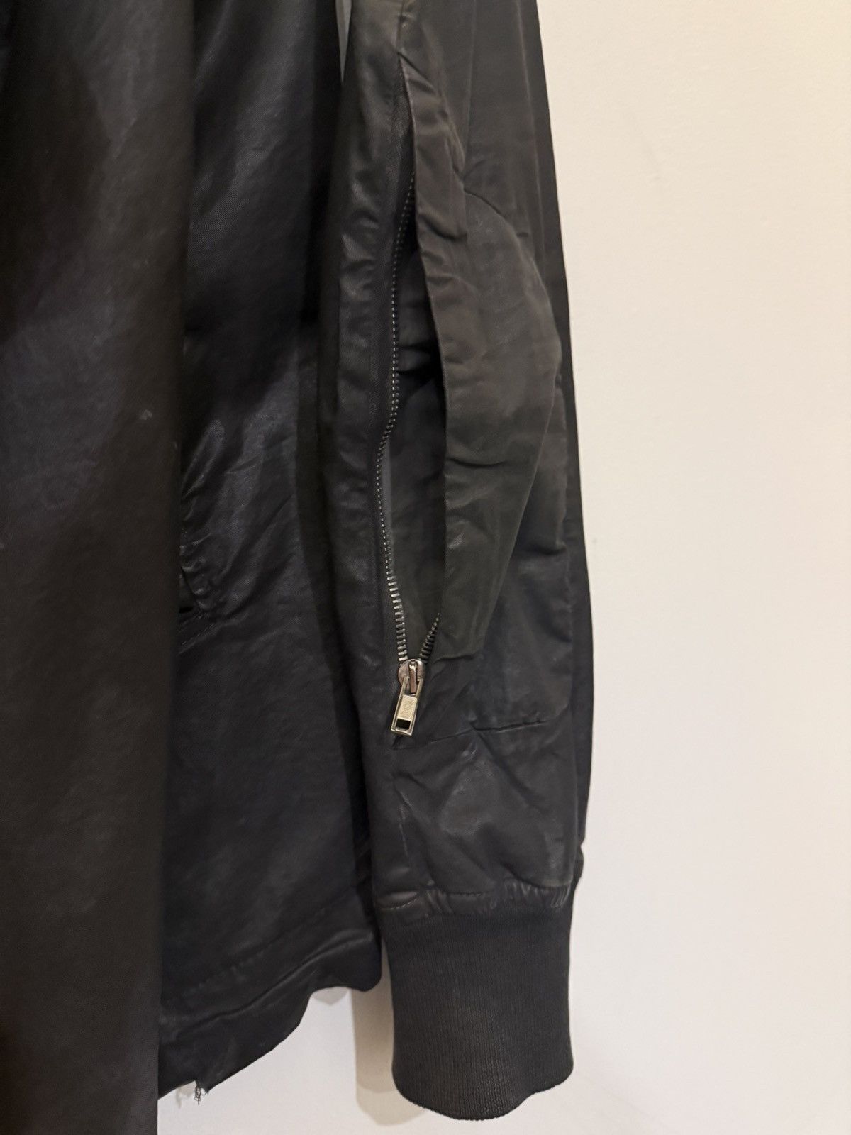 Rick Owens Rick Owens Asymmetric Draped Zip Jacket Black Coated Cotton Size US M / EU 48-50 / 2 - 7 Thumbnail